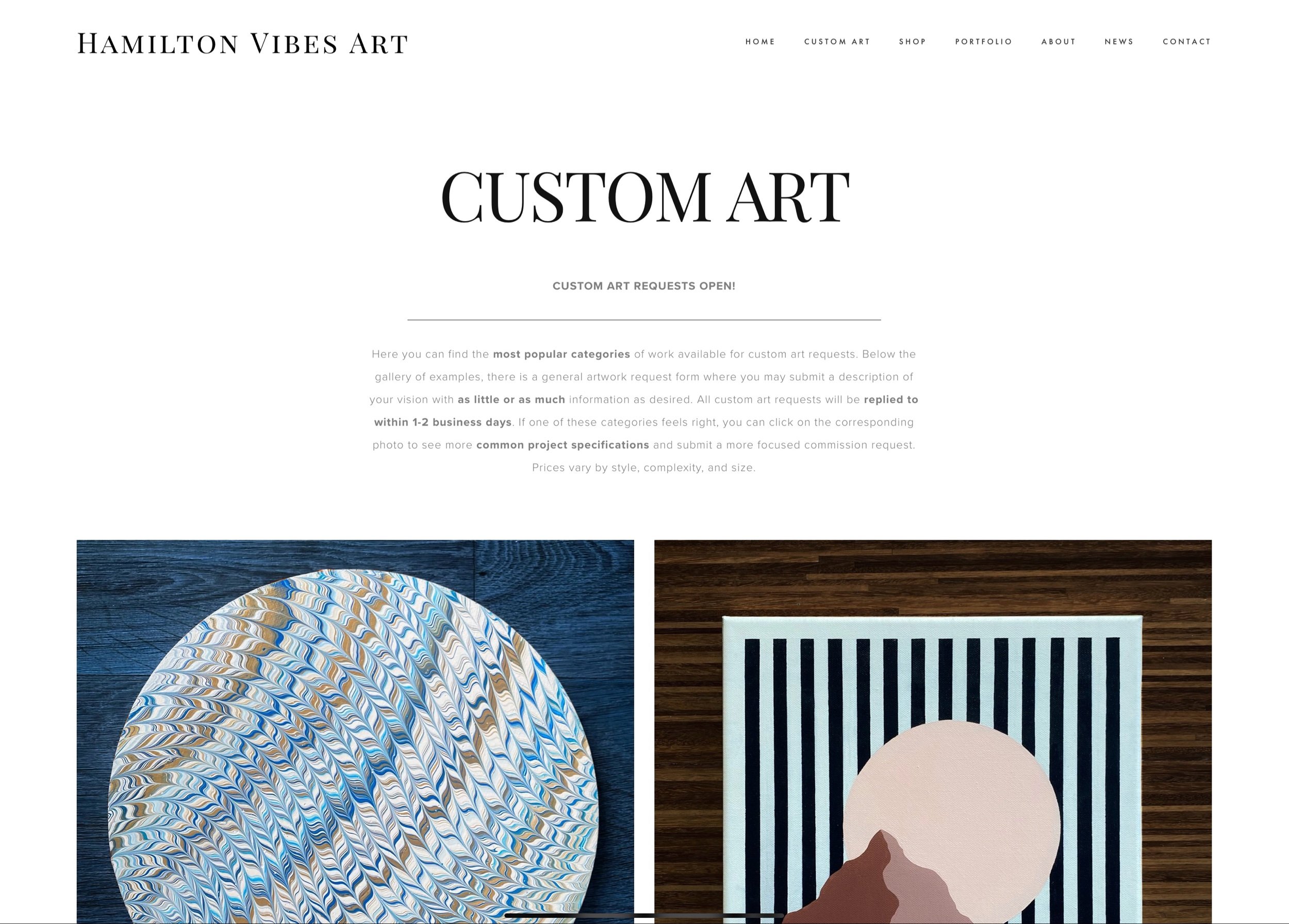 Custom Art Page Redesign: Streamlining Creativity