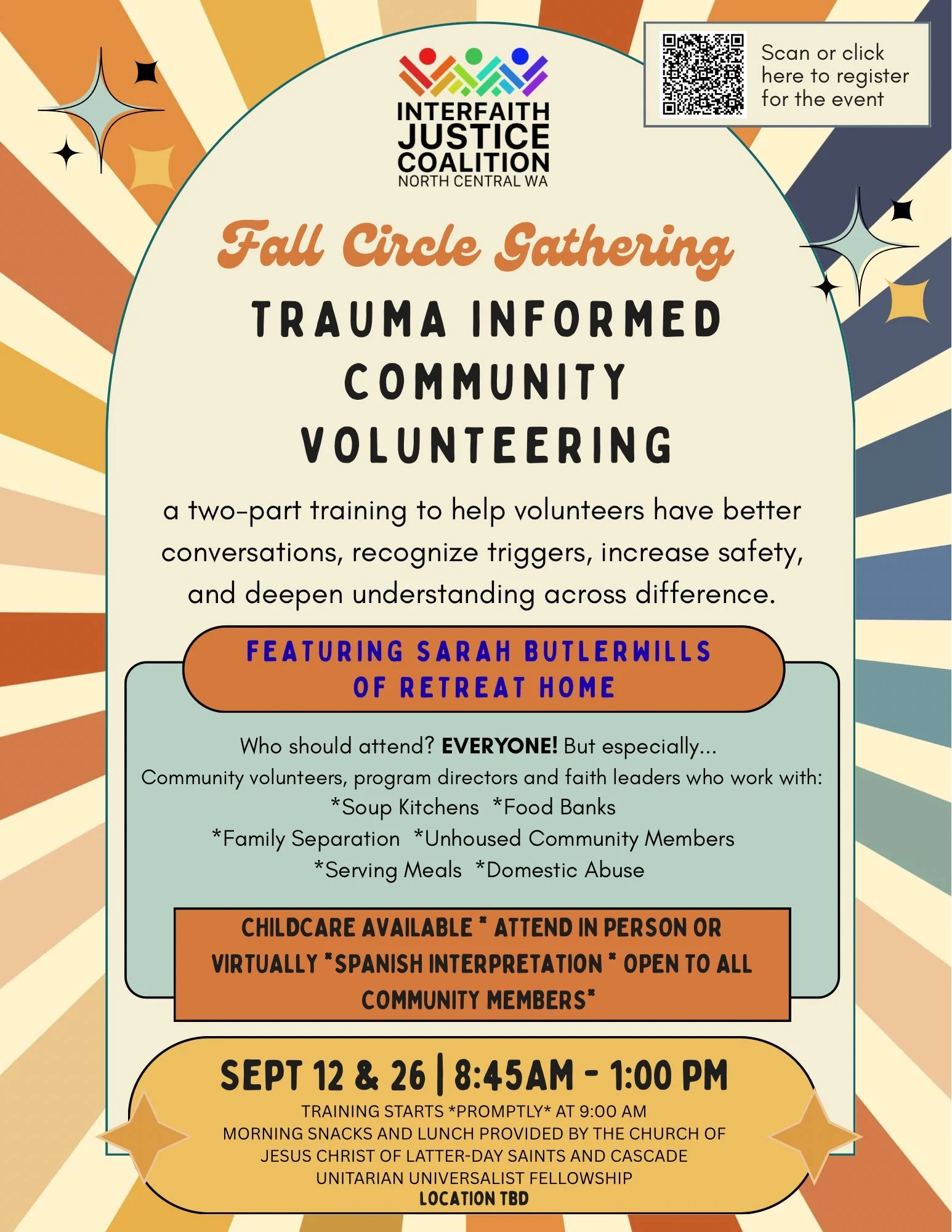 Trauma-Informed Community Volunteering flyer