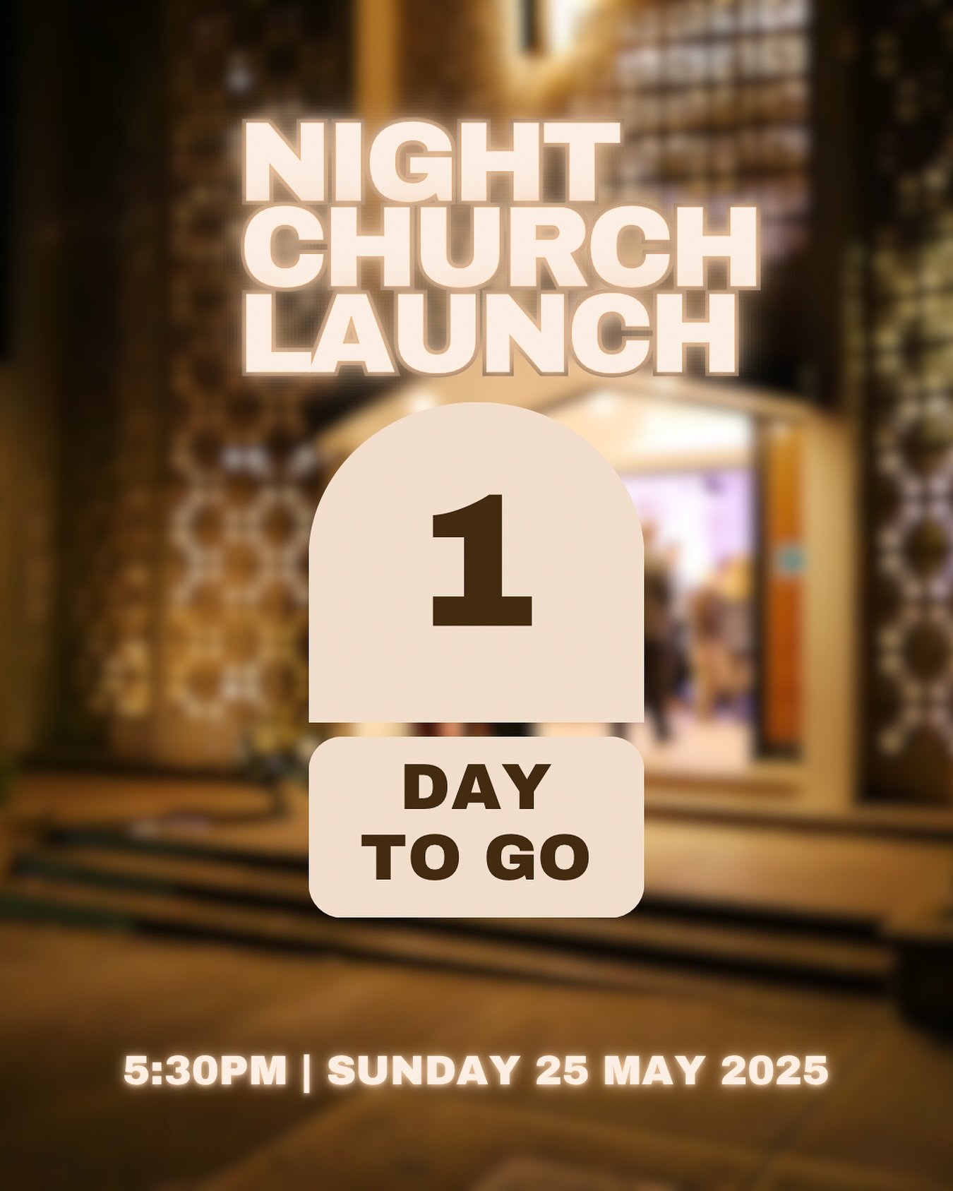 🚨LAUNCHING SUNDAY 25TH MAY 2025 🥳

We are excited to invite you to join us for the launch of our new night church service!

Come early from 5pm for drinks and to meet the team. Service starts at 5.30pm with music, an interview, prayer and a message