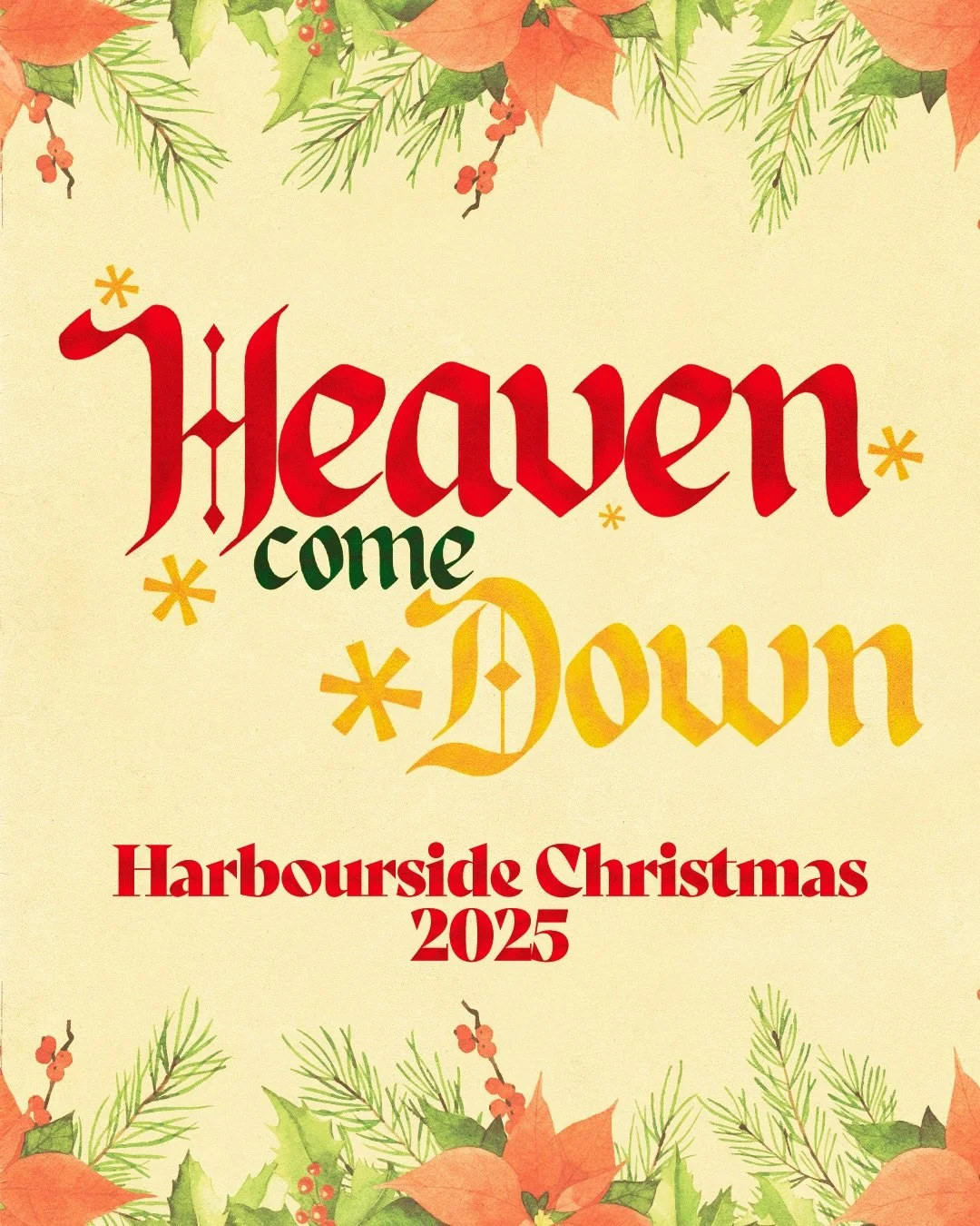 HEAVEN COME DOWN

Join us at Harbourside Church for Christmas the whole month of December!

0️⃣7️⃣ Nativity Play and Balmoral Beach Social
1️⃣4️⃣ Serve Sunday for @taldumandeyouthservices 
2️⃣1️⃣ Carols
2️⃣5️⃣ Christmas Morning

Harbourside Church
9.