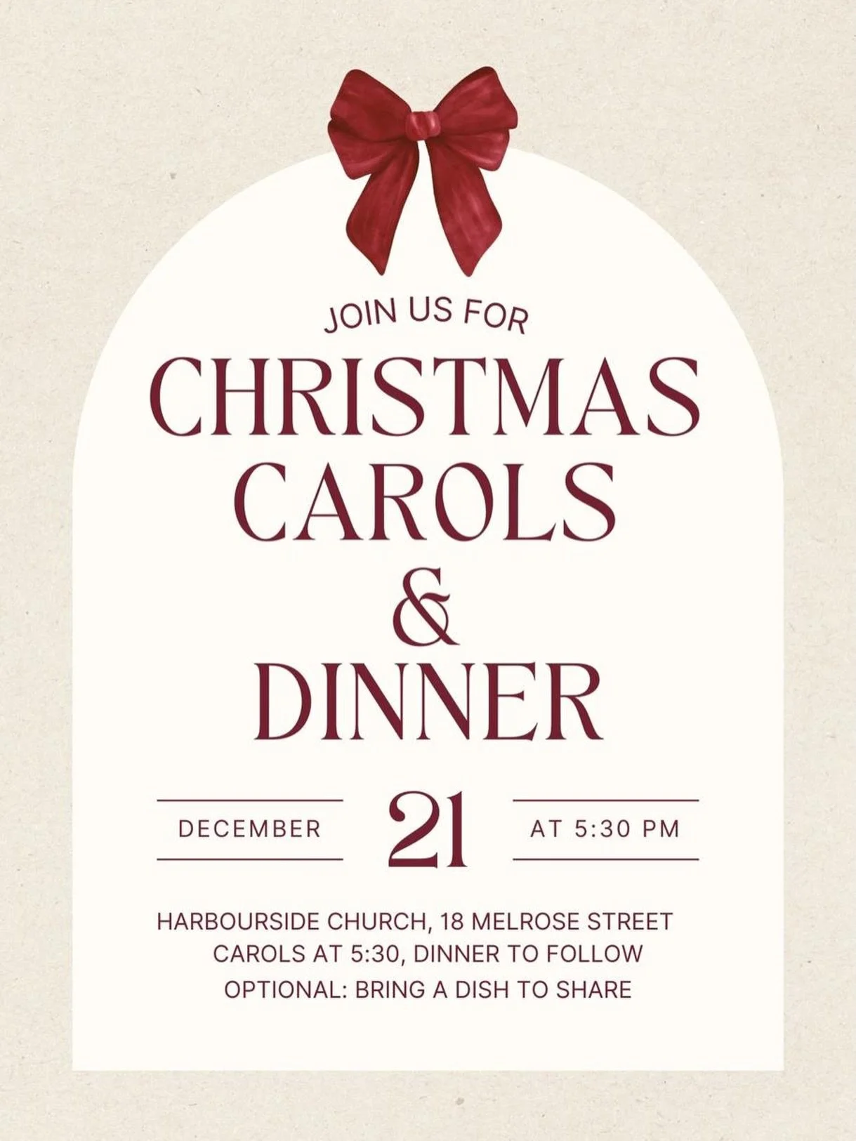 🎀 CHRISTMAS CAROLS SERVICES SUNDAY 21 DEC 🎀

Join us this Sunday for our annual Christmas Carols services!

At our 9.30am service, we will enjoy and singalong to a full repertoire of traditional and modern Christmas carols and songs, led by Pastor 