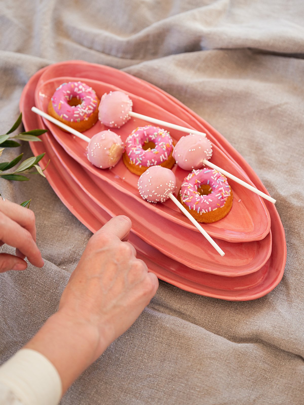 Ceramic Oval Serving Platters - Marshmallow