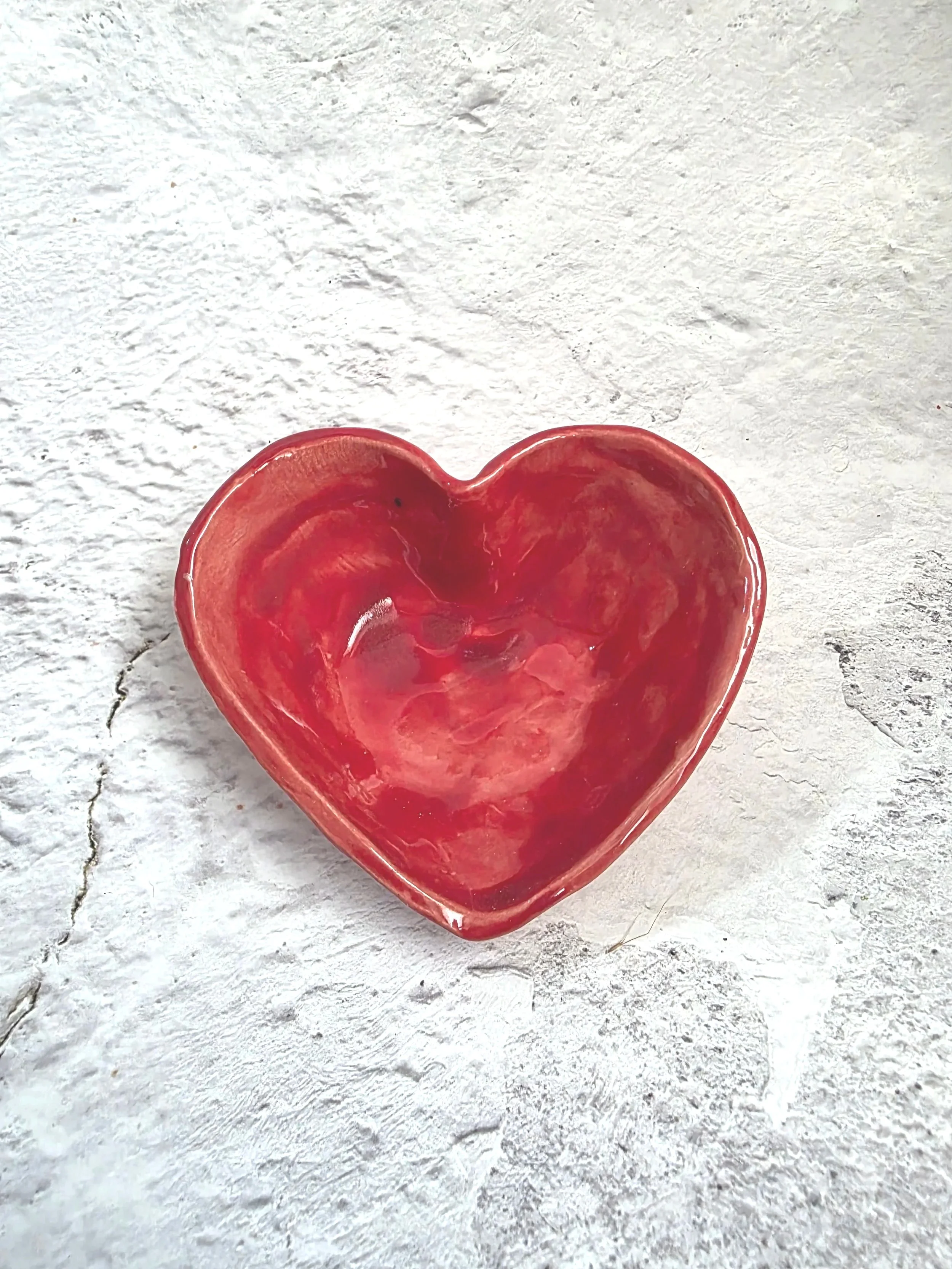 SALE - Small Heart Bowl - Cherry Pink