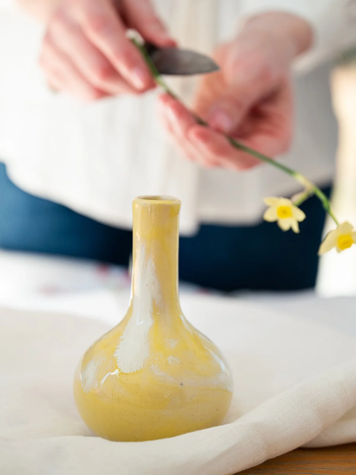 Handcrafted Ceramic Bud Vase - Yellow