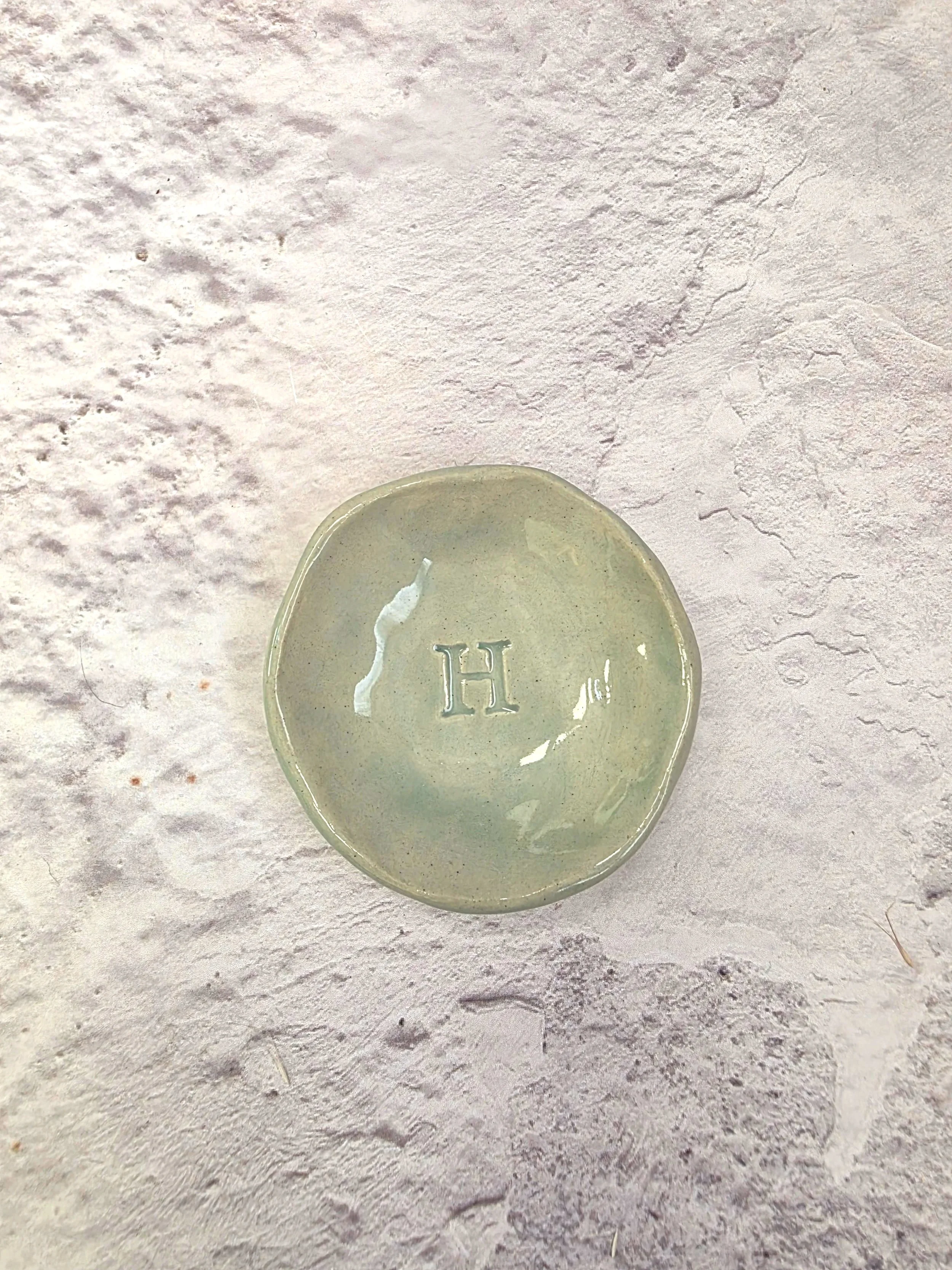 SALE - Mini Ring Dish - Letter H