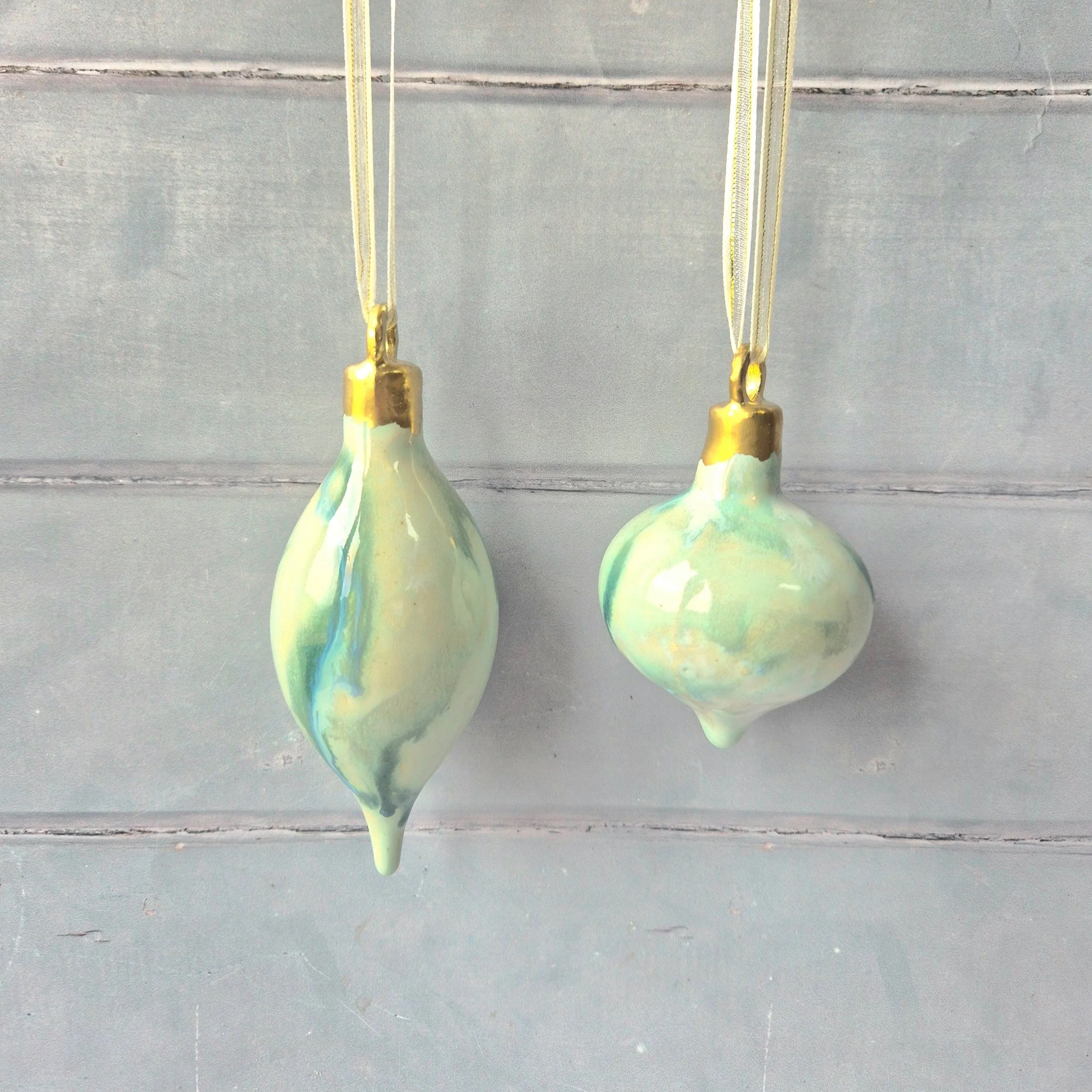 ceramic handcrafted christmas bauble decorations, christmas tree decorations, christmas decorations, Jenny Hopps Pottery