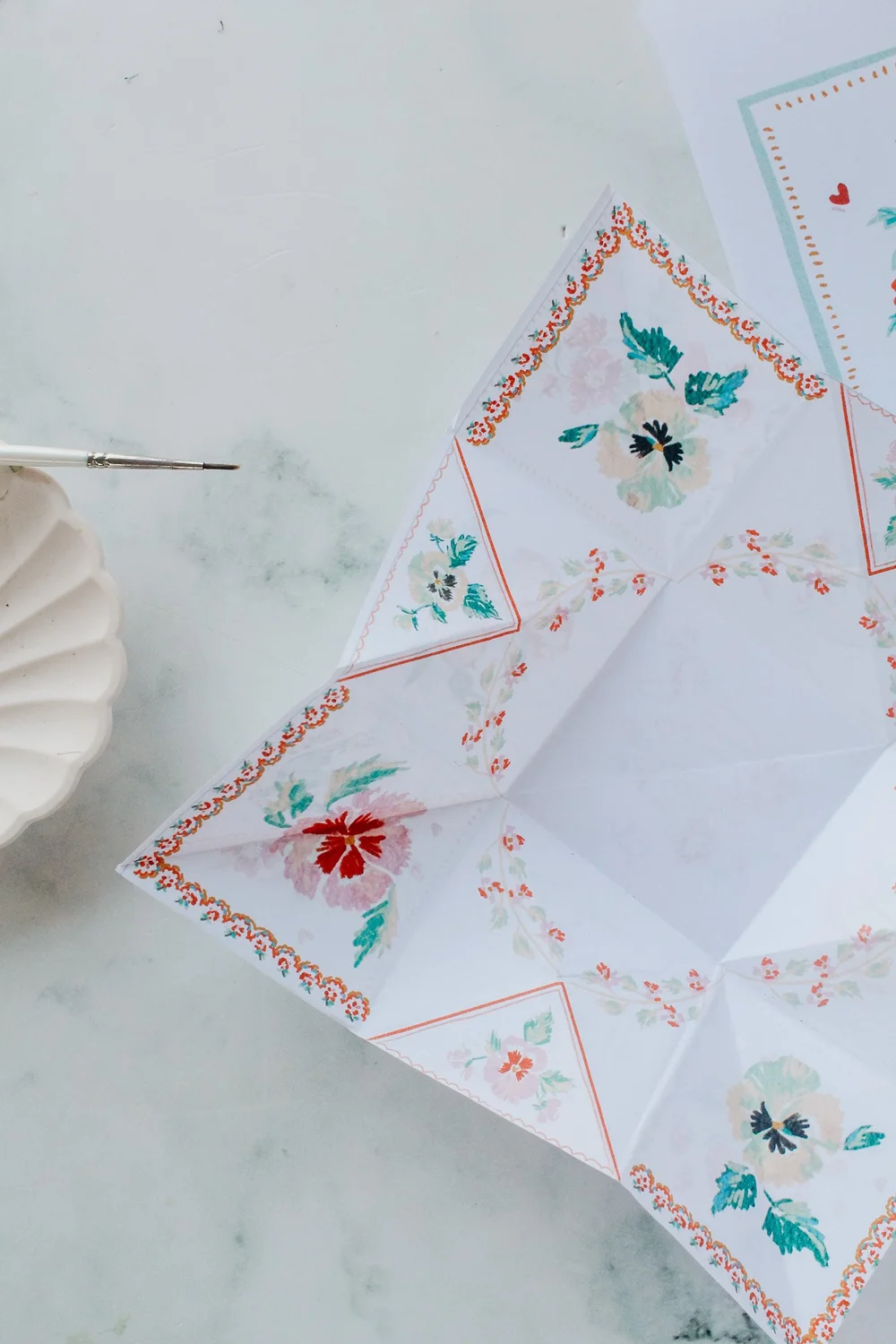 DIY Valentine’s Day Victorian puzzle purse — Watercolour Heart