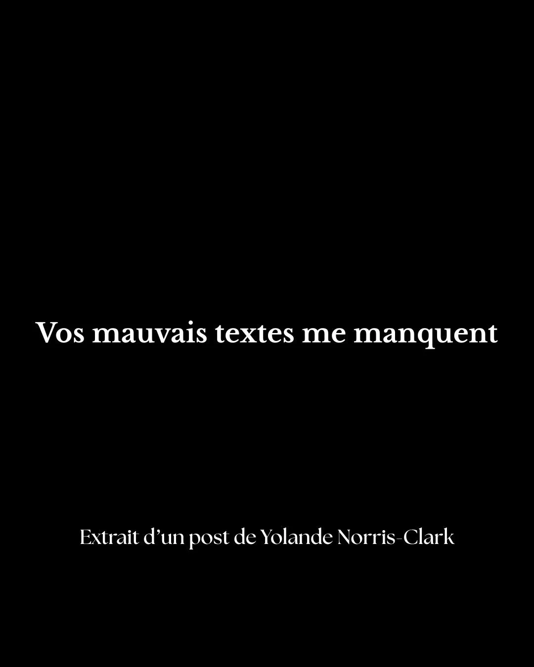 Les mots de Yolande me touchent souvent. Mais ceux-ci tout particuli&egrave;rement. Cela fait des mois que je me d&eacute;sole en constatant cette uniformisation des textes en l&eacute;gende Instagram, dans les newsletters, partout. Ces tournures rec