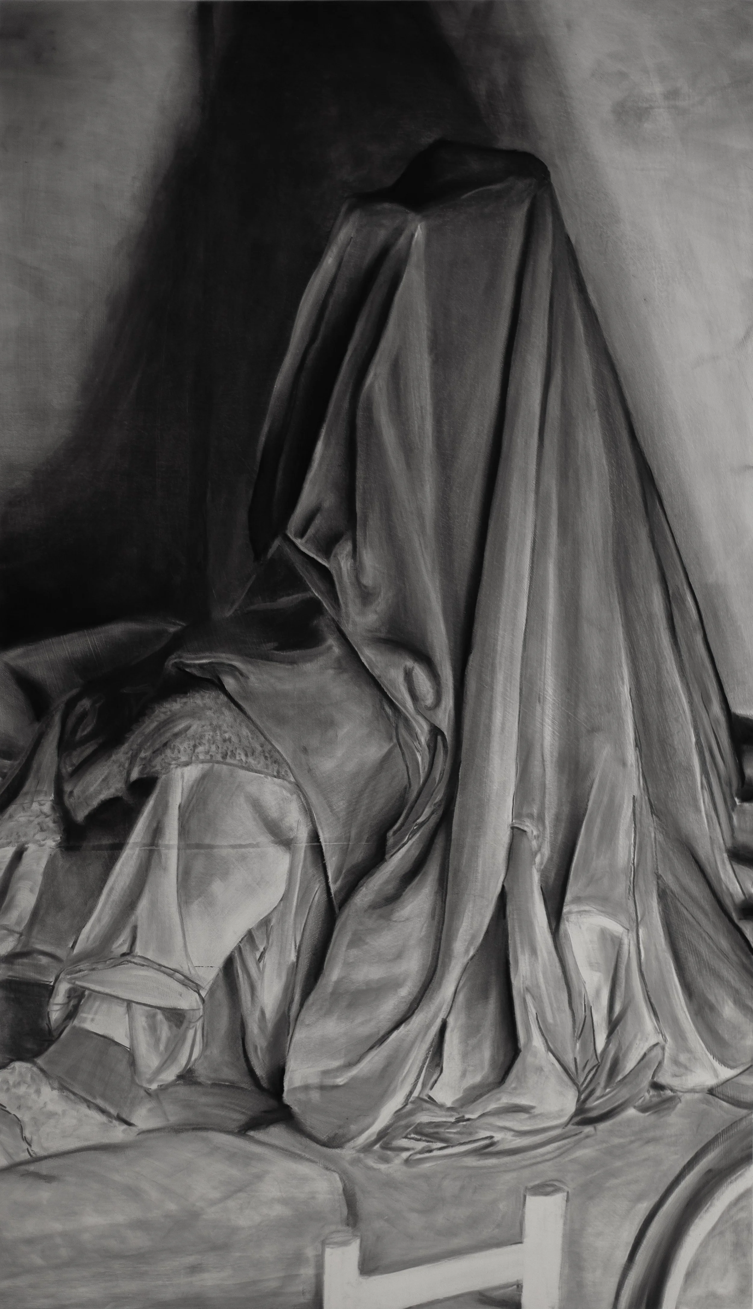 Membrane - 100x60cm - Charcoal on board

In anger, a shape rose up out of the sofa