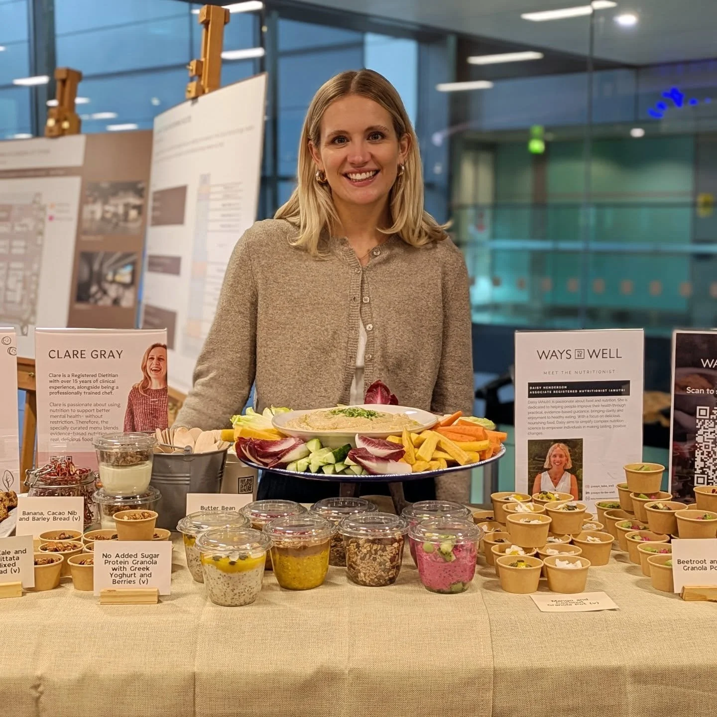 Last Day of the Health &amp; Wellbeing Roadshow! 
We&rsquo;re wrapping up an amazing week by showcasing a range of healthy snacks and Grab &amp; Go options which will be available in the Tower! 🏙️✨

Today, we&rsquo;re joined by nutritionist Daisy, w