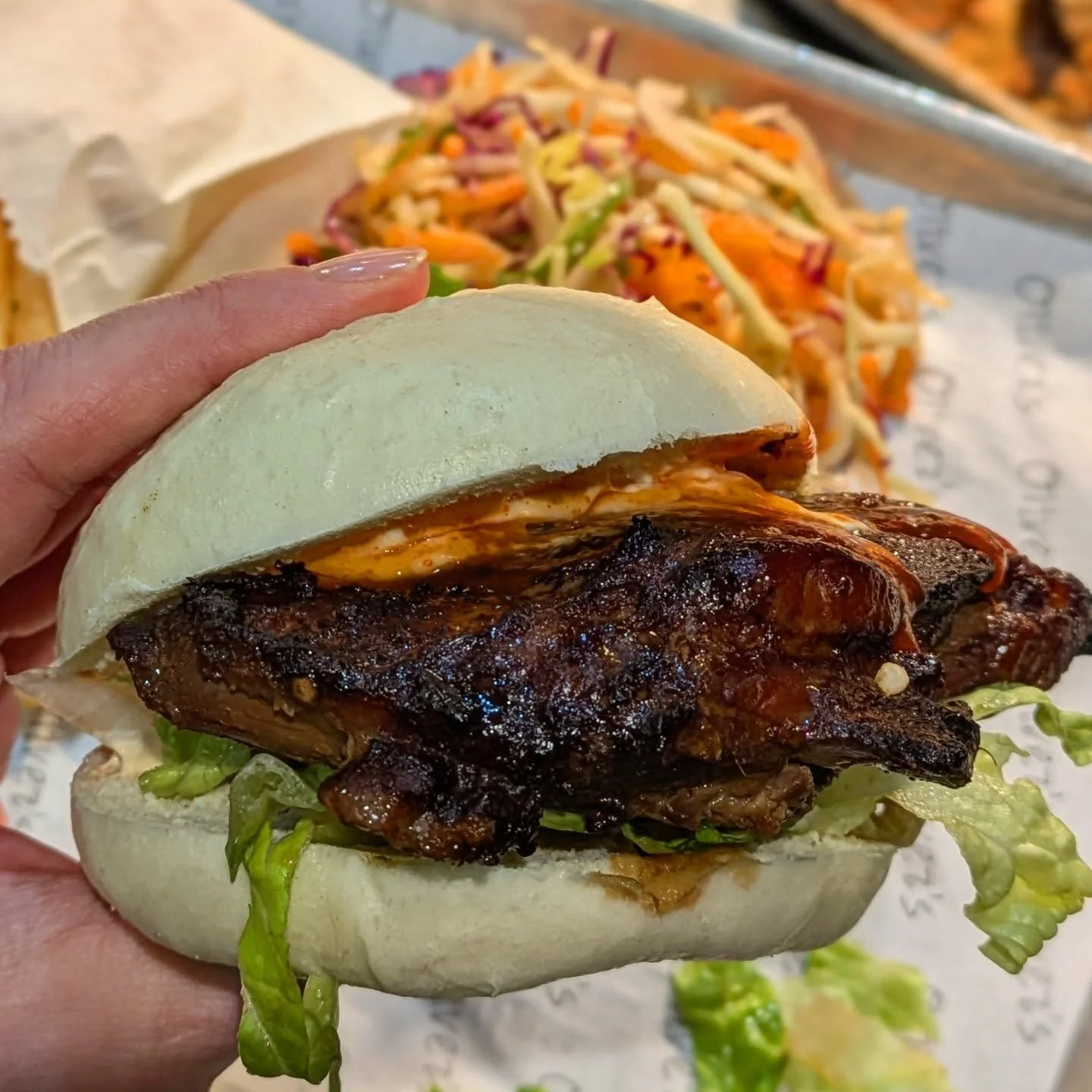 Today&rsquo;s Oliver&rsquo;s Choice 🤍 Yakitori-glazed chicken or pork or miso aubergine bao- pick your bao soulmate.