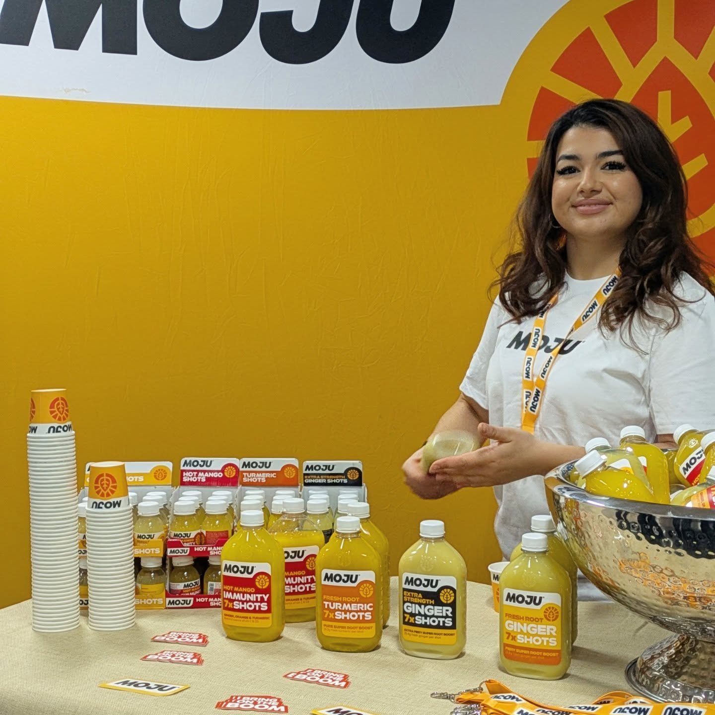 Sipping something zesty 👀 Moju sampling is happening right now at Oliver&rsquo;s- come grab a taste!