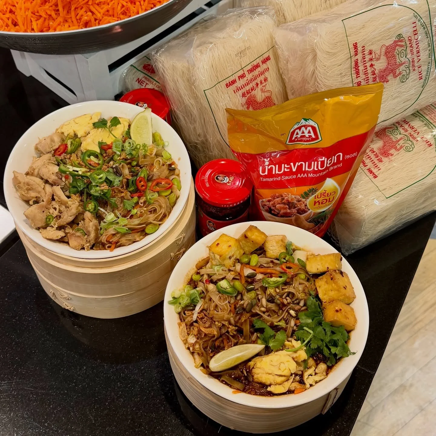 Bamboo bike serving up some delicious Pad Thai today😋

Choose between chicken, tofu or try our 50:50 option for the best of both worlds!