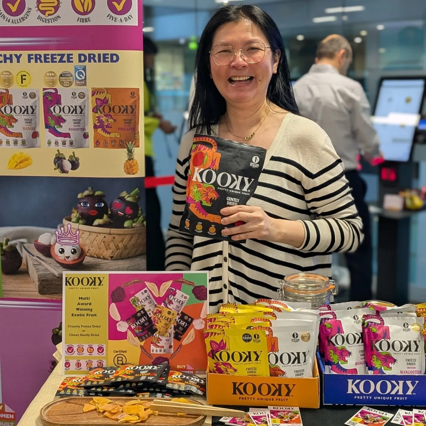 Tropical fruit tasting today! 🍍🥭✨

We&rsquo;re delighted to host Kooky, a female-led British brand bringing exciting tropical flavours to the UK through their range of exotic dried fruit snacks.

Founded by two women with a love for unique fruits, 