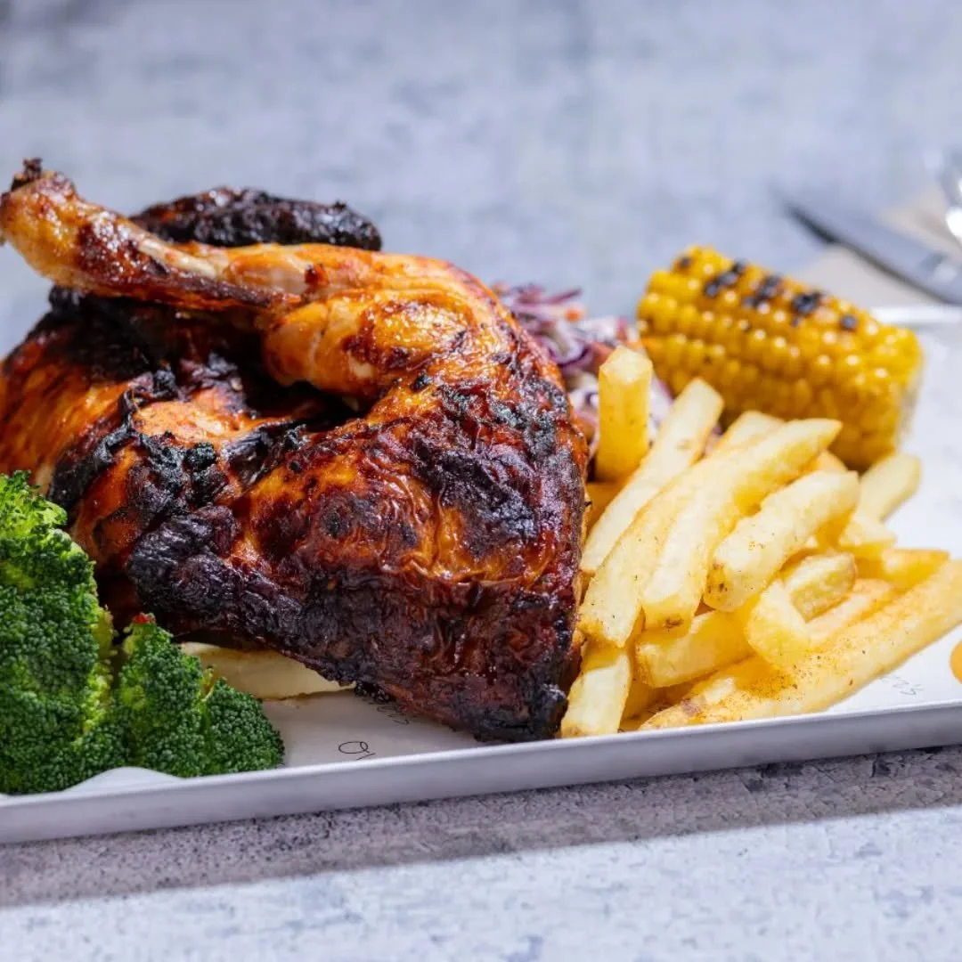 Cluck Me! 🐔 That looks good! 😋 

Chargrilled chicken is back in Oliver's restaurant! 🔥

Choose between Peri Peri 1/4 chicken or halloumi or Lemon &amp; Herb 1/4 chicken, all served with Peri Peri fries and coleslaw. 🍟🌶 

Feeling peckish? 🐔