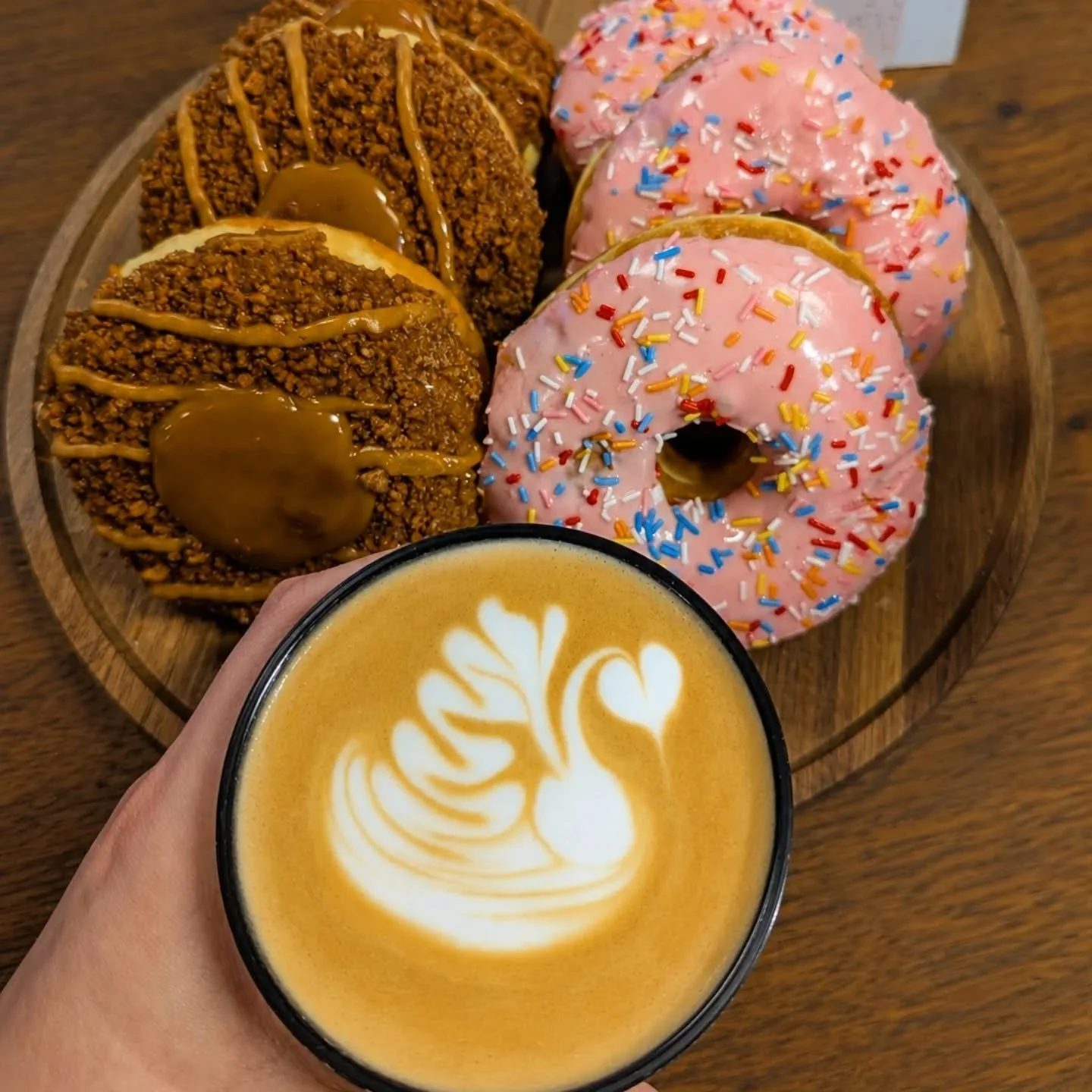 It's National Donut Week! 🍩✨

We're celebrating in Hej Coffee Bar with daily donut specials! Don't miss today's flavours... 😋

The Homer Ring Donut - Topped with raspberry flavoured white chocolate and hundreds and thousands sprinkles 🍩

The Salte