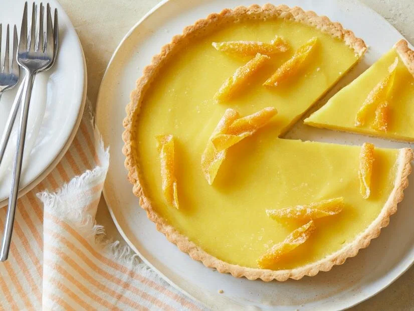 Meyer Lemon Curd Tart with Candied Lemon Peels