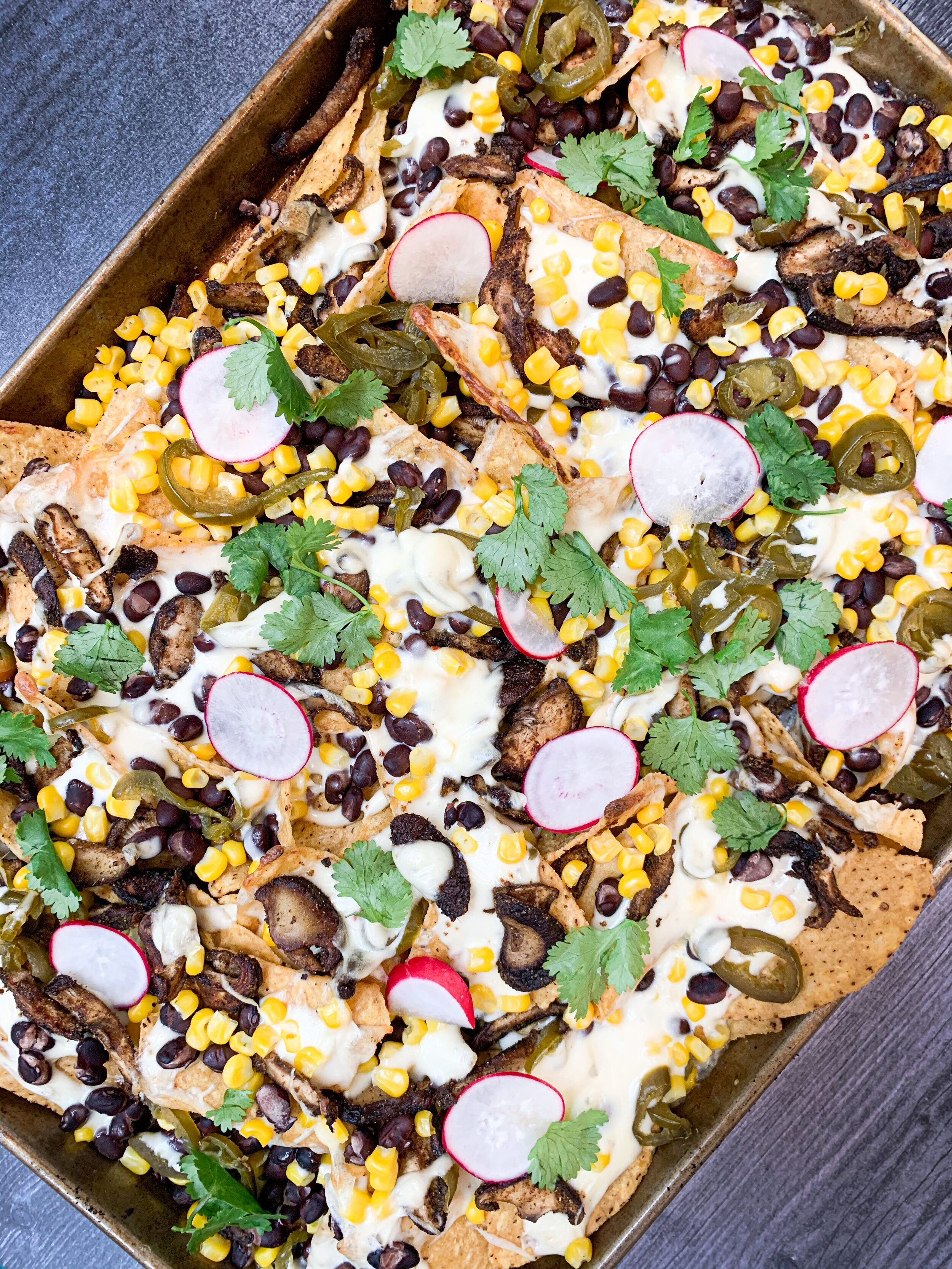 Crispy Roasted Mushroom Nachos