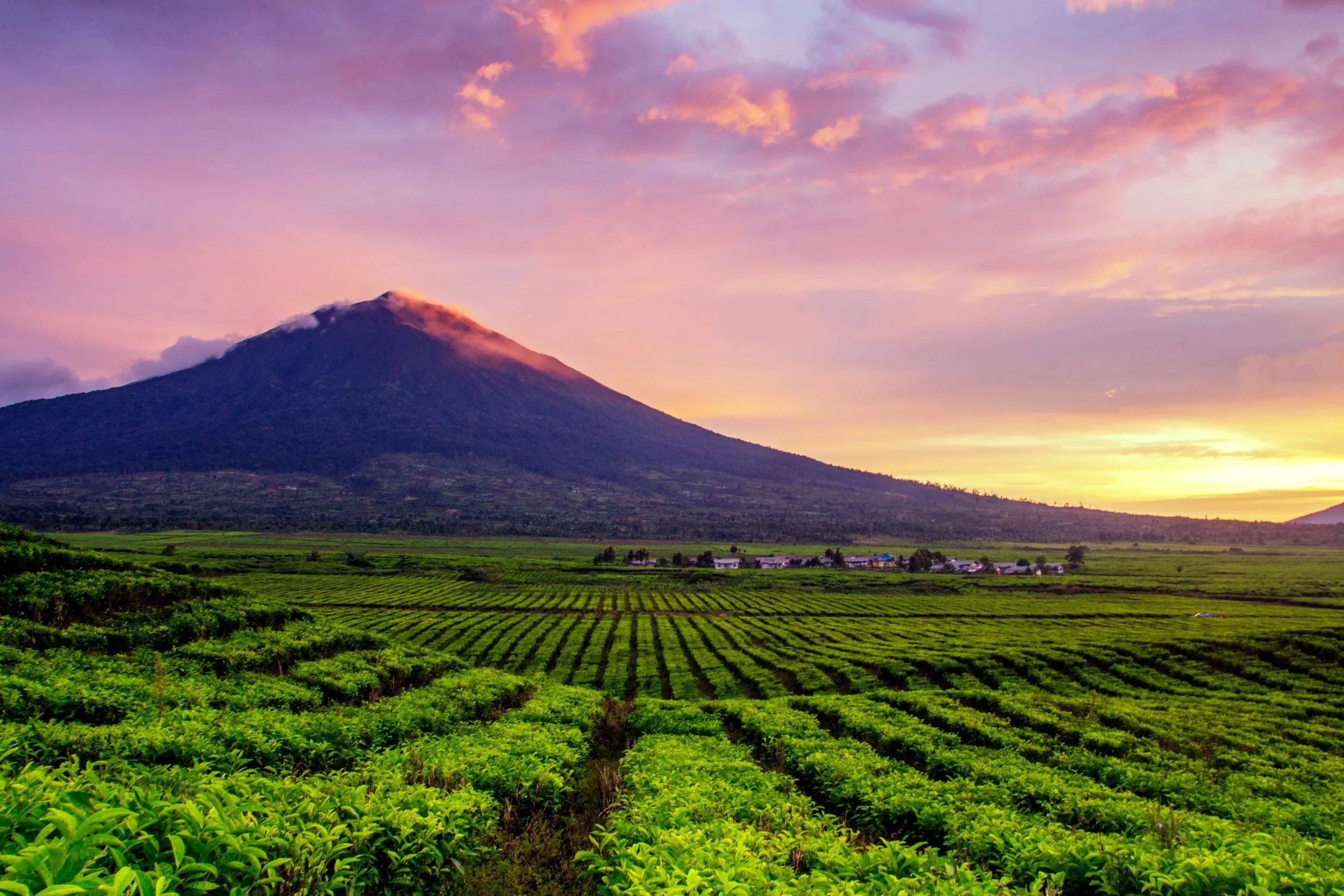 Indonesia Mount Kerinci at sunset
