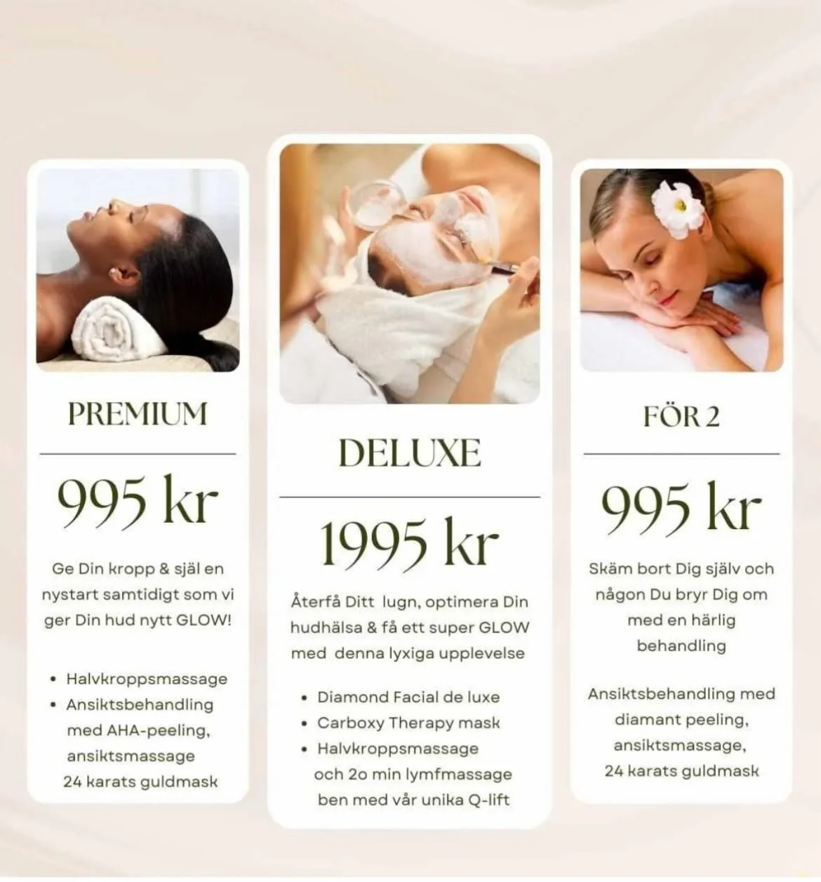 ✨ BLACK WEEK hos oss!✨

Nu &auml;r tiden att sk&auml;mma bort dig sj&auml;lv &ndash; eller n&aring;gon du tycker om &ndash; till oslagbara priser. Vi har samlat v&aring;ra mest popul&auml;ra behandlingar och produkter med fantastiska erbjudanden hela