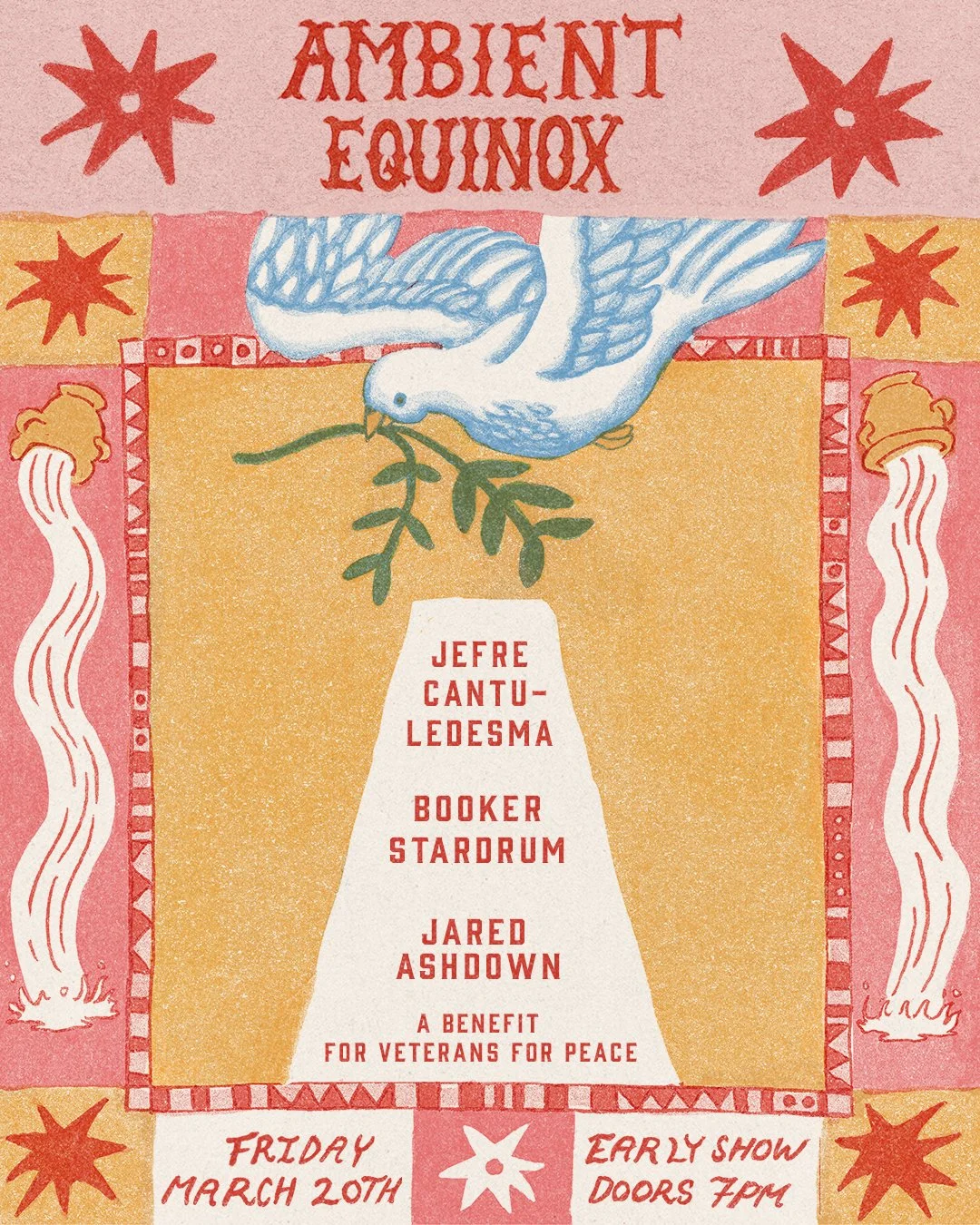 BENEFIT FOR VETERANS FOR PEACE WITH JEFRE CANTU-LEDESMA / BOOKER STARDRUM / OMER SHEMESH / JOEY WEISS + JARED ASHDOWN