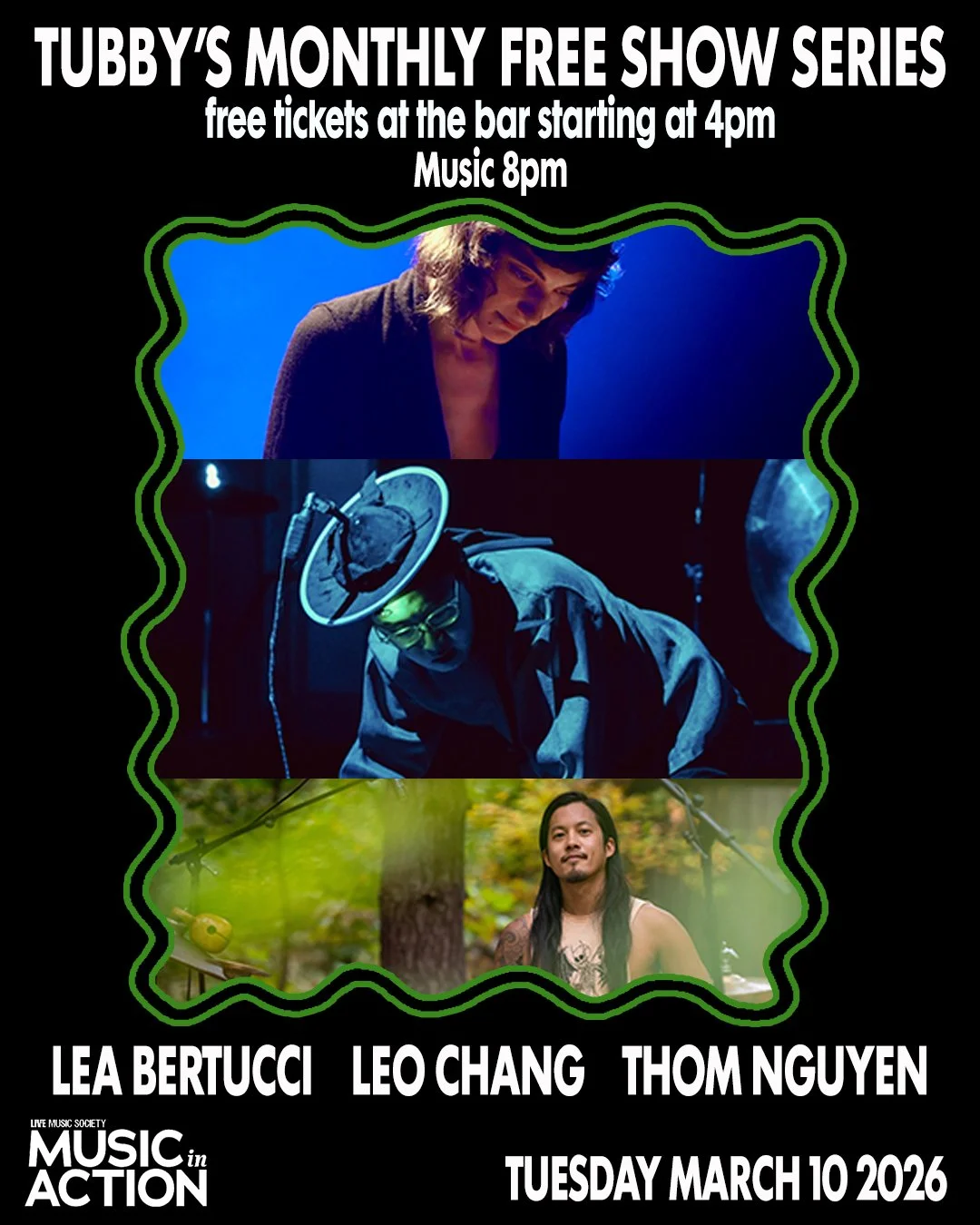 live music society presents: THOM NGUYEN + LEA BERTUCCI + LEO CHANG (FREE)