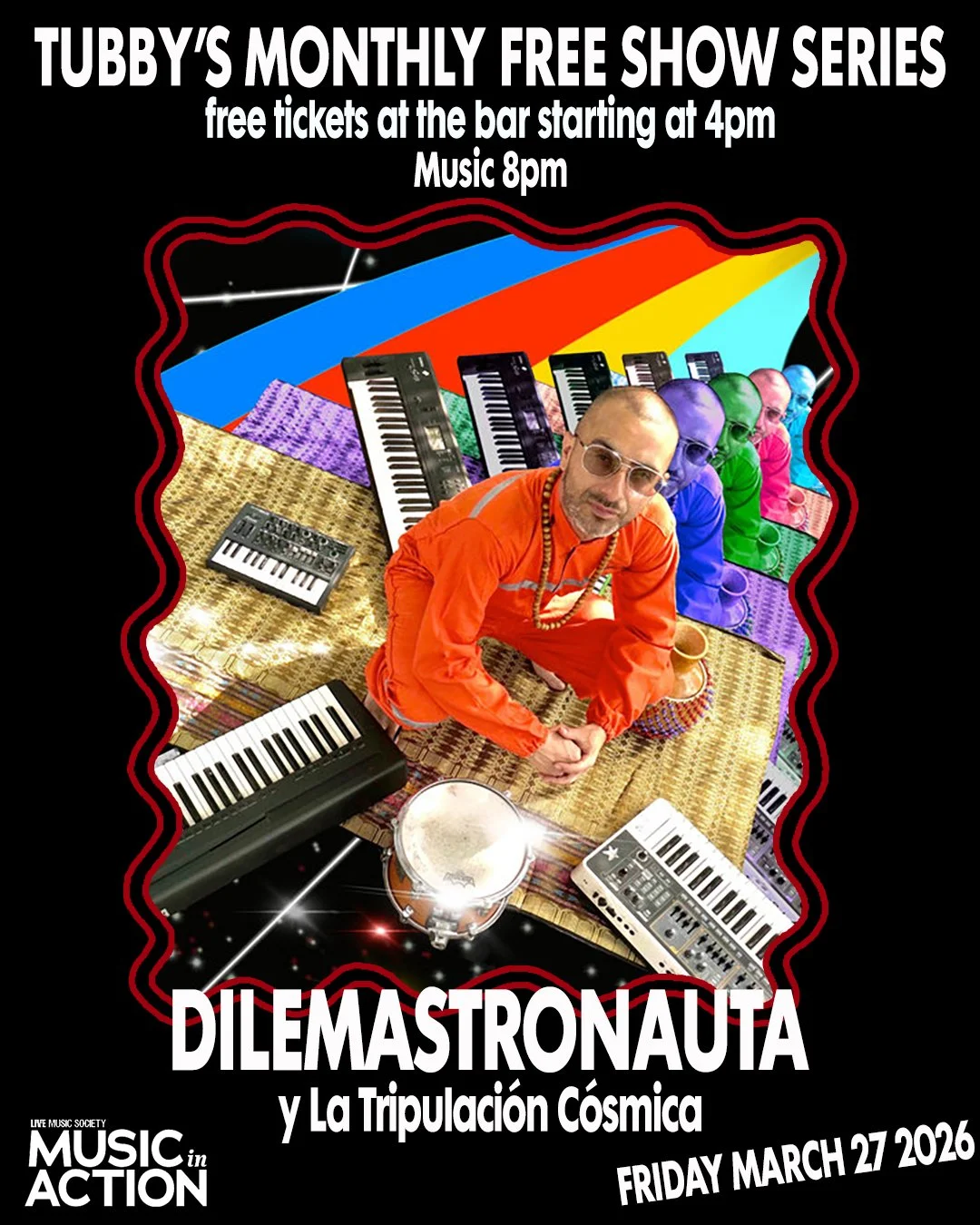live music society presents:  DILEMASTRONAUTA Y LA TRIPULACIÓN CÓSMICA (mems COMBO CHIMBITA) (FREE SHOW)