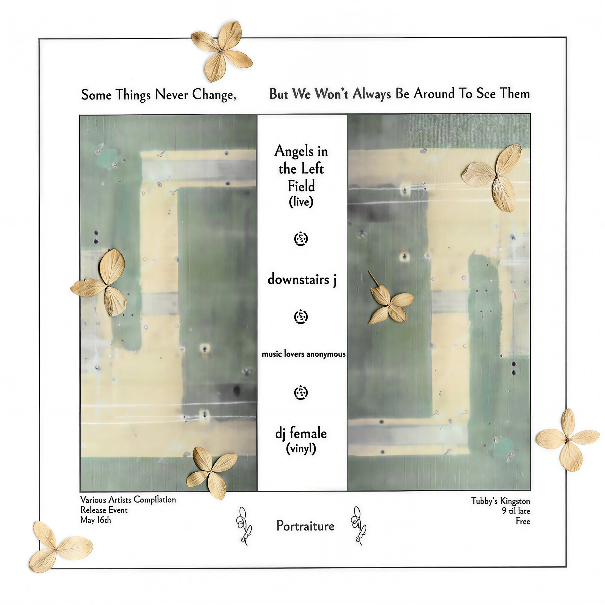 ANGELS IN THE LEFT FIELD + downstairs j + DJ FEMALE + MUSIC LOVERS ANONYMOUS (FREE)