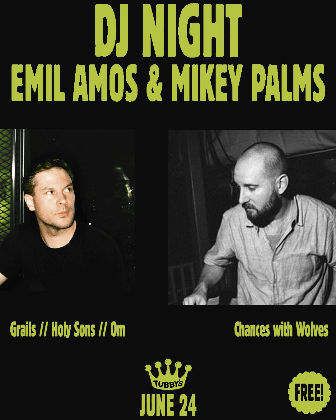 DJ NIGHT: EMIL AMOS + MIKEY PALMS (FREE)