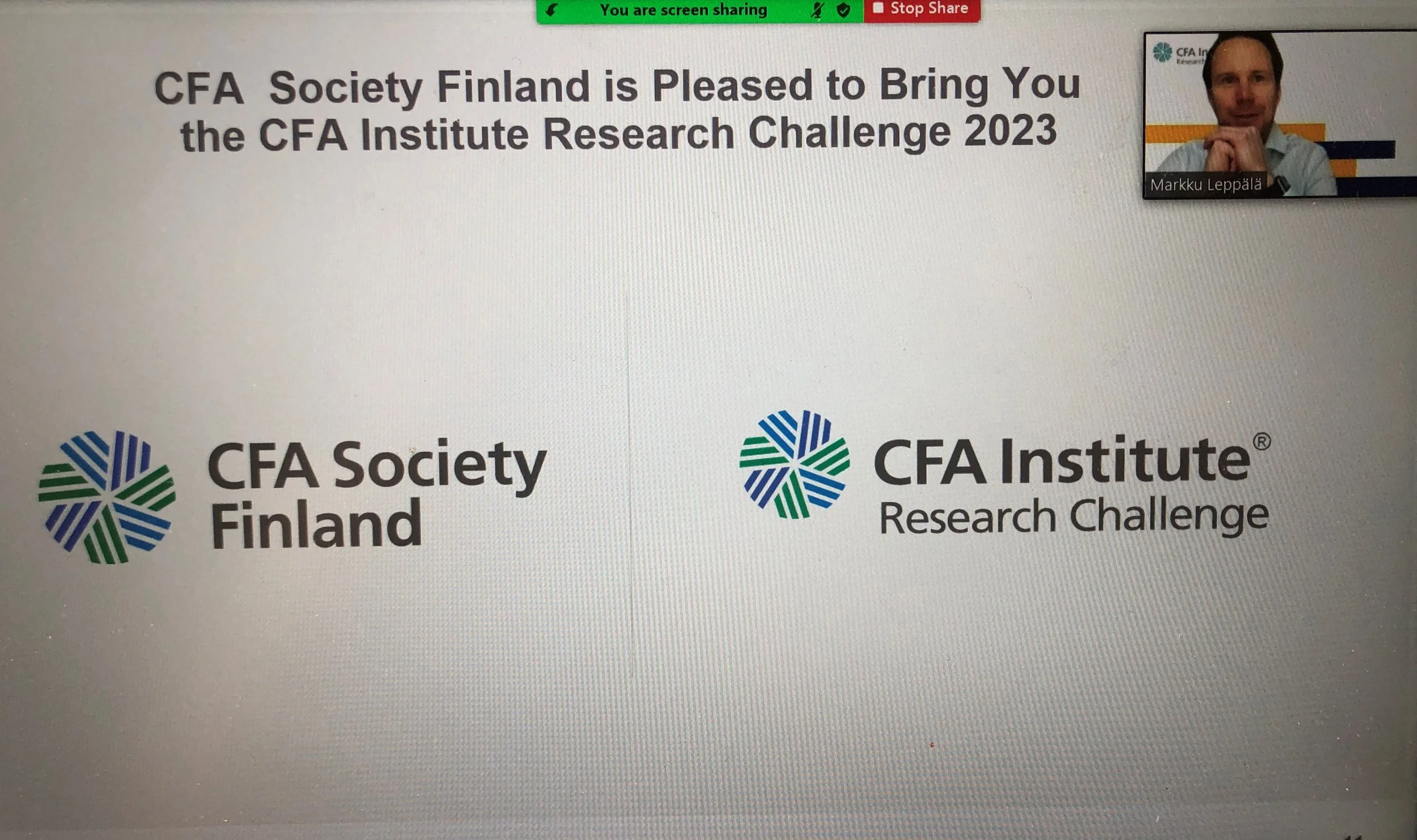 CFA Society Finland Research Challenge season 2023 was kicked off 1st November