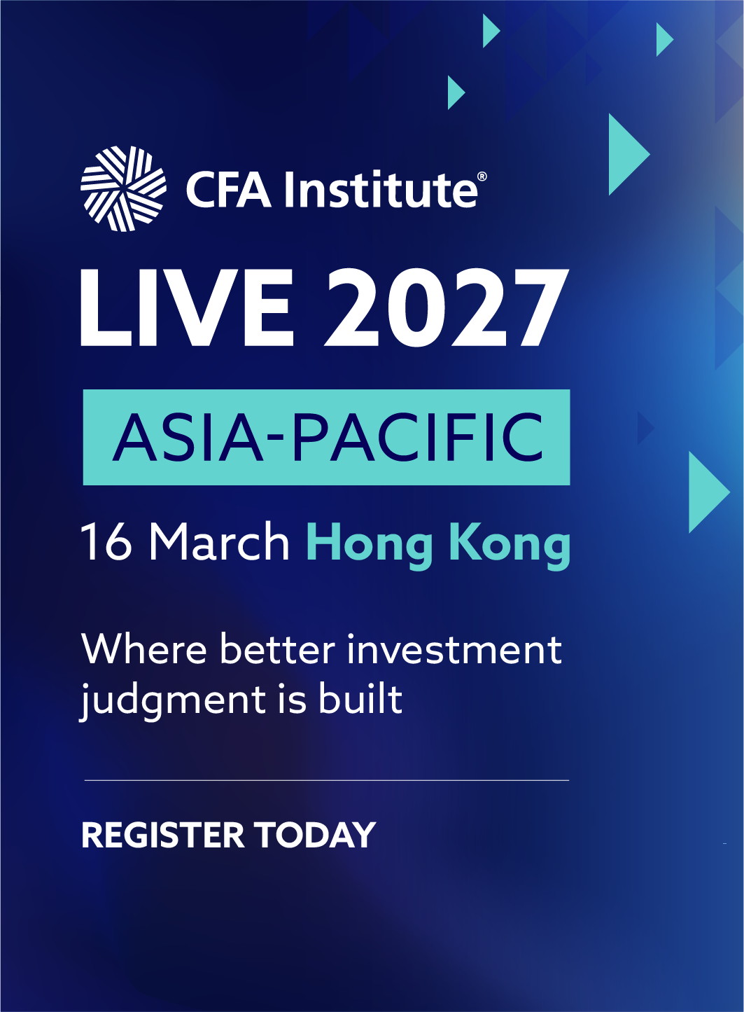 CFA Institute LIVE Asia Pacific, 16.3.2027