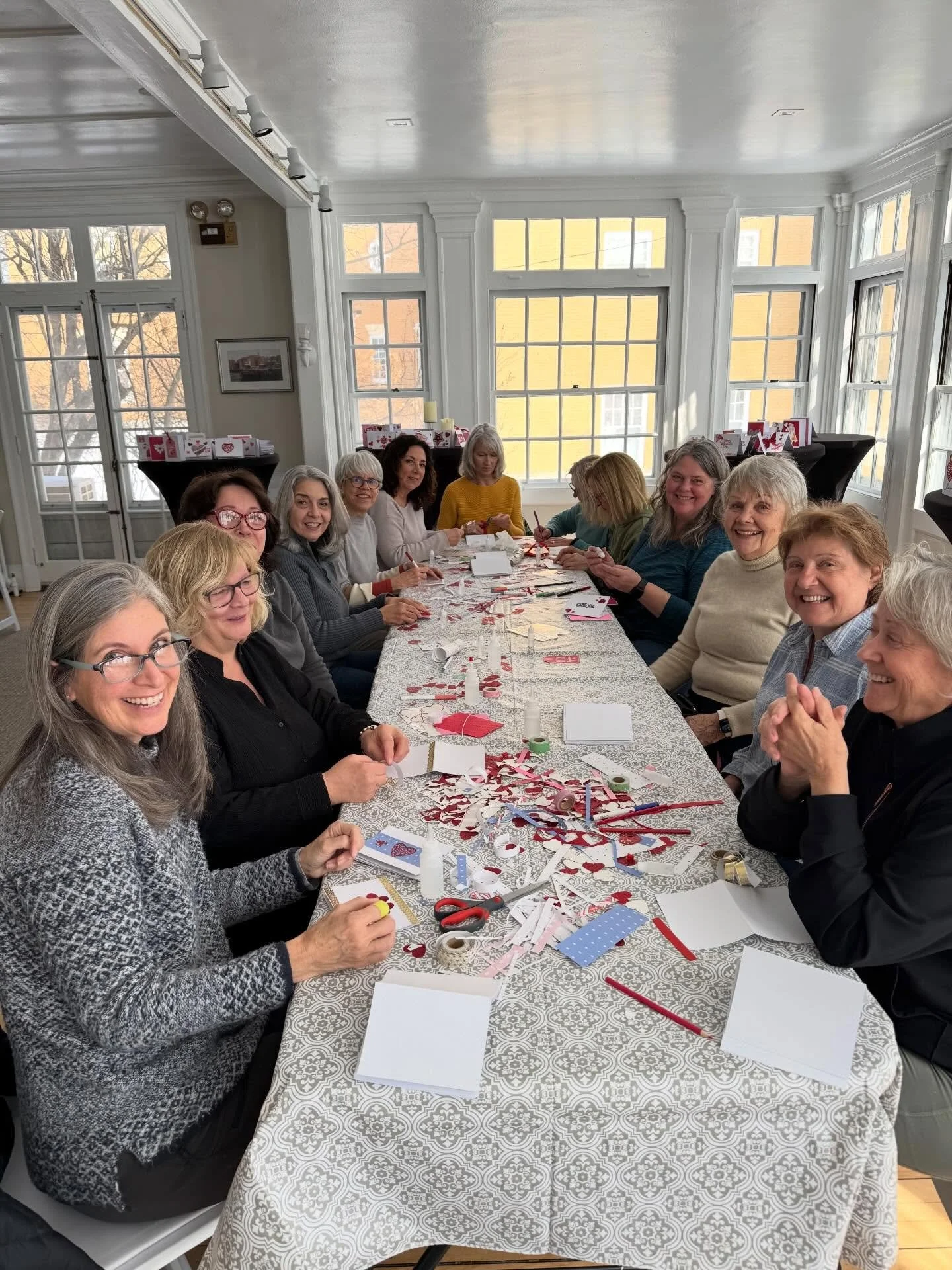 A great afternoon spent making Valentine&rsquo;s Day cards for Portsmouth seniors! #portsmouthnh #portsmouthhousing #gfwc #gfwcnh