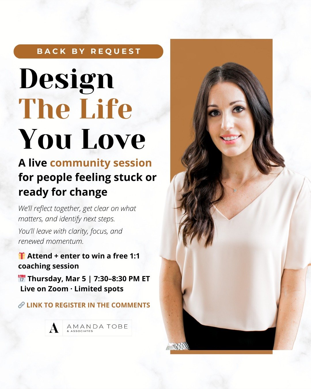 Last month, we hosted Design the Life You Love, a free live community session, and the response was strong.

The conversation was thoughtful, honest, and grounding and we gave away a free 1:1 coaching session to one attendee.

We also heard from a nu