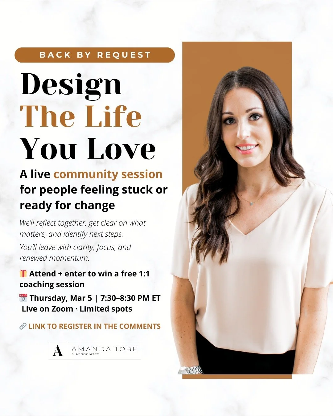 Last month, we hosted Design the Life You Love, a free live community session, and the response was strong.

The conversation was thoughtful, honest, and grounding and we gave away a free 1:1 coaching session to one attendee.

We also heard from a nu
