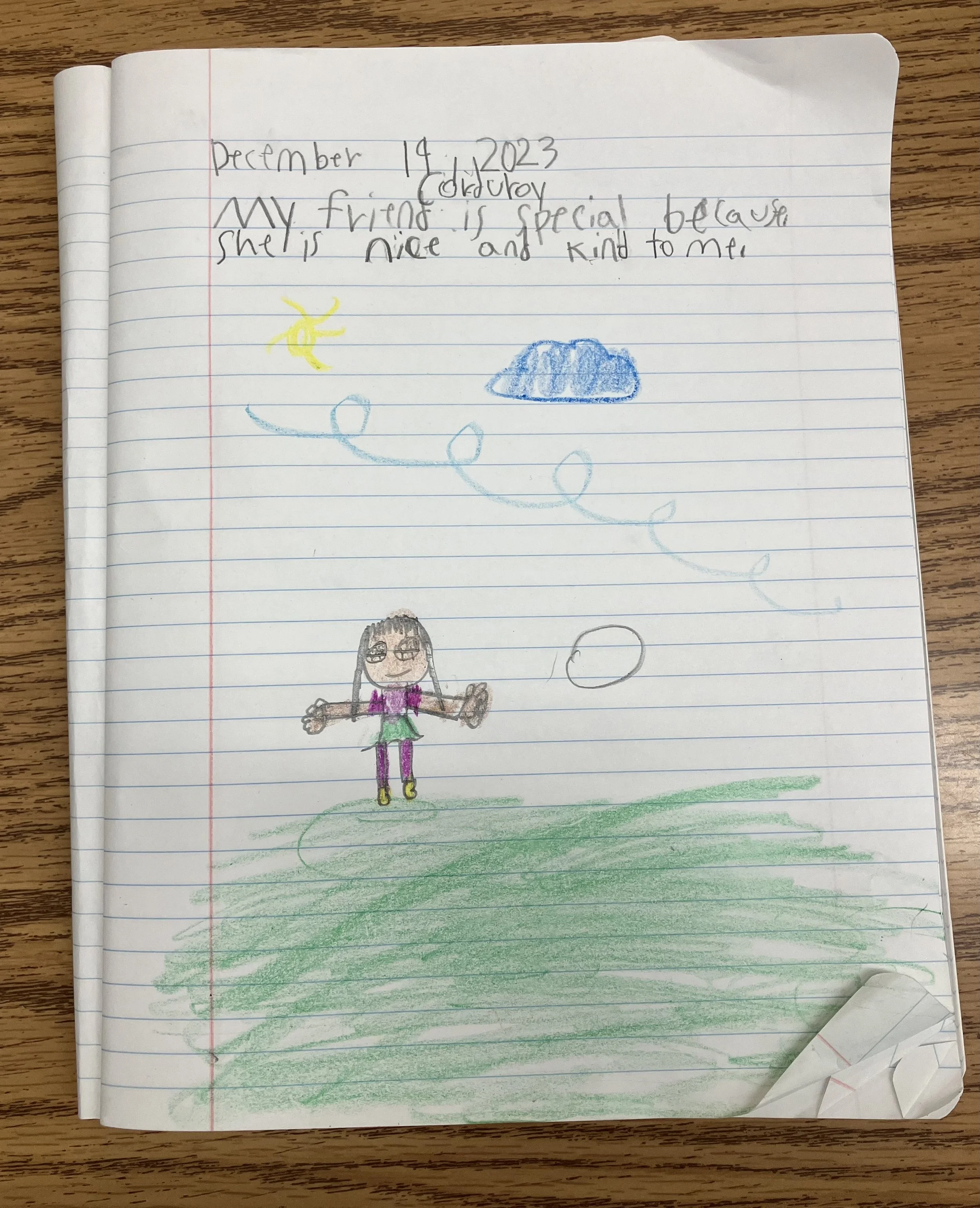 Reading Spurs Writing by First Graders at CTK