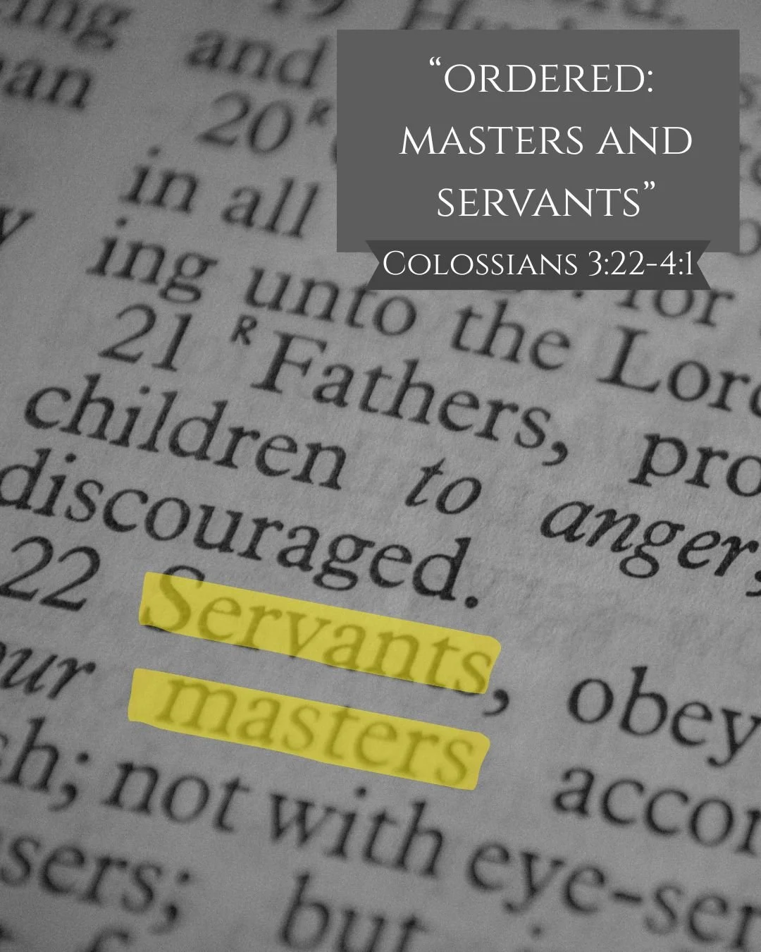 “Ordered: Masters and Servants”