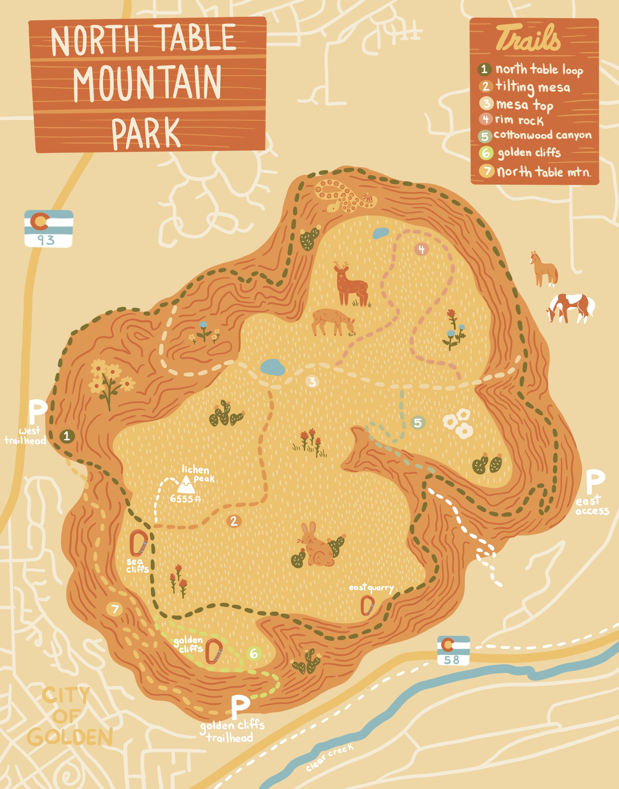 North Table Mountain Map