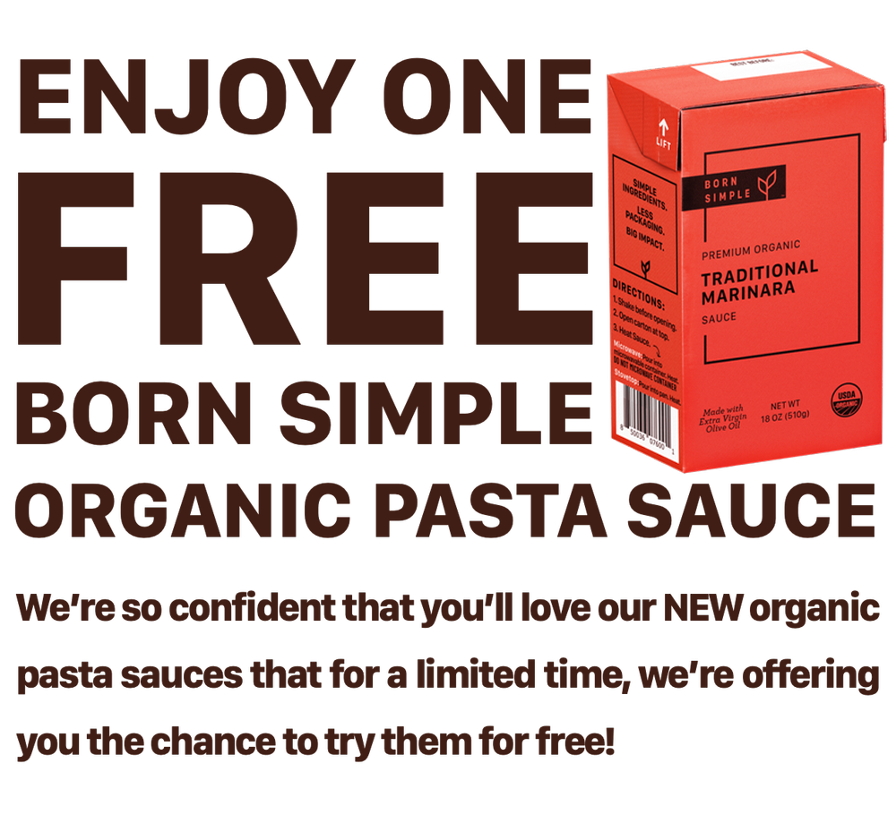 Free Sample of Born Simple Organic Pasta Sauce after rebate  (limited time) 1
