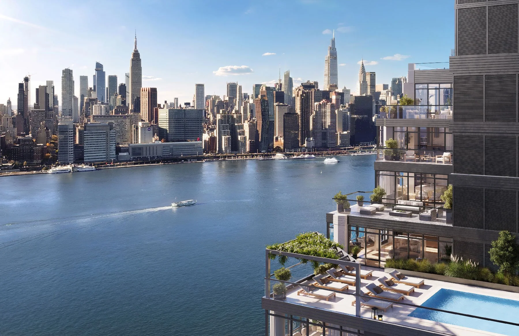 View of Manhattan From the Dupont 41-Story Residential Tower in Greenpoint Landing