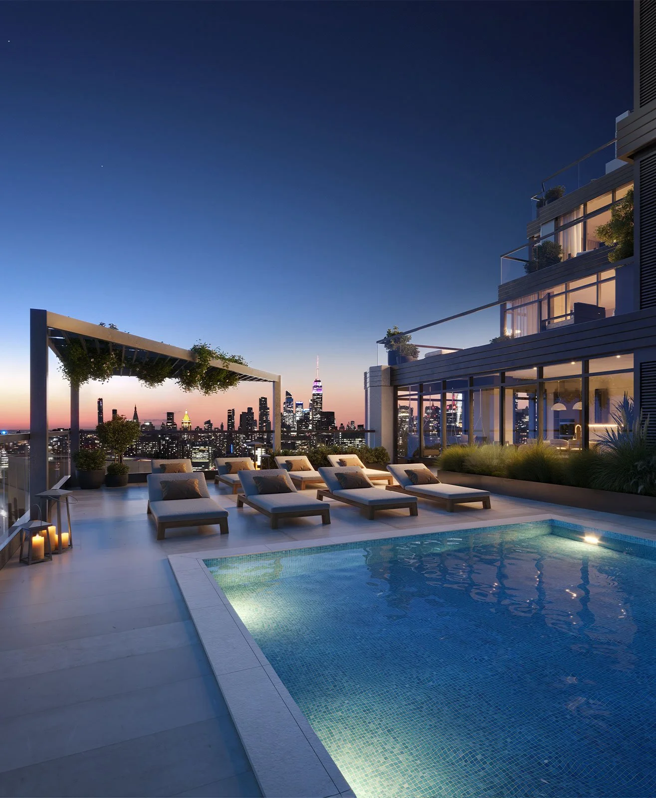 Pool at The Dupont A 41-Story Residential Tower in Greenpoint Landing