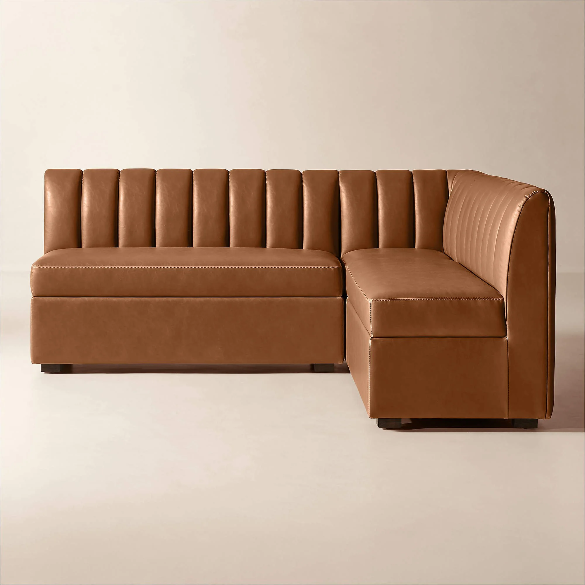 Duncan Brown Leather Double Banquette