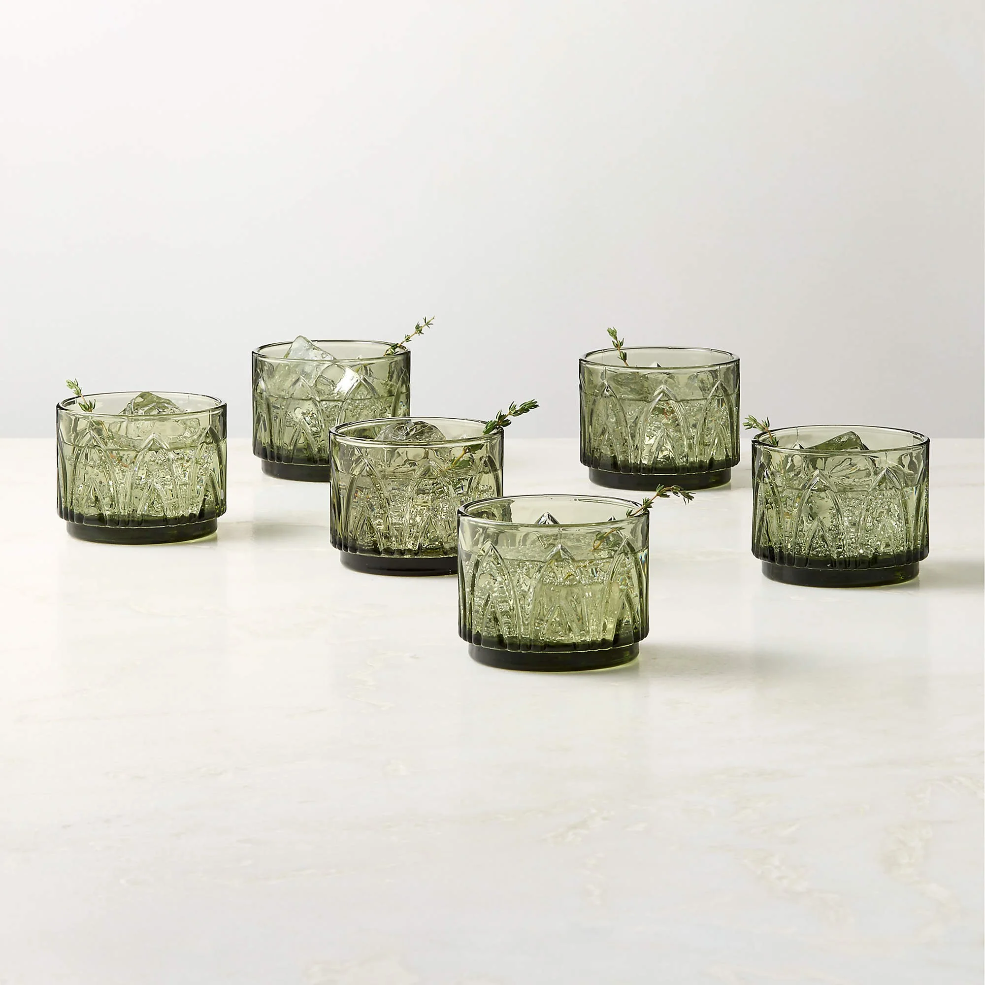Buchanan Green Stacking Old Fashioned Glasses