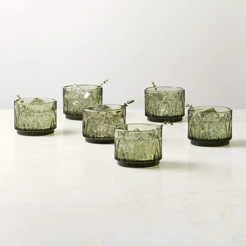 Buchanan Green Stacking Old Fashioned Glasses