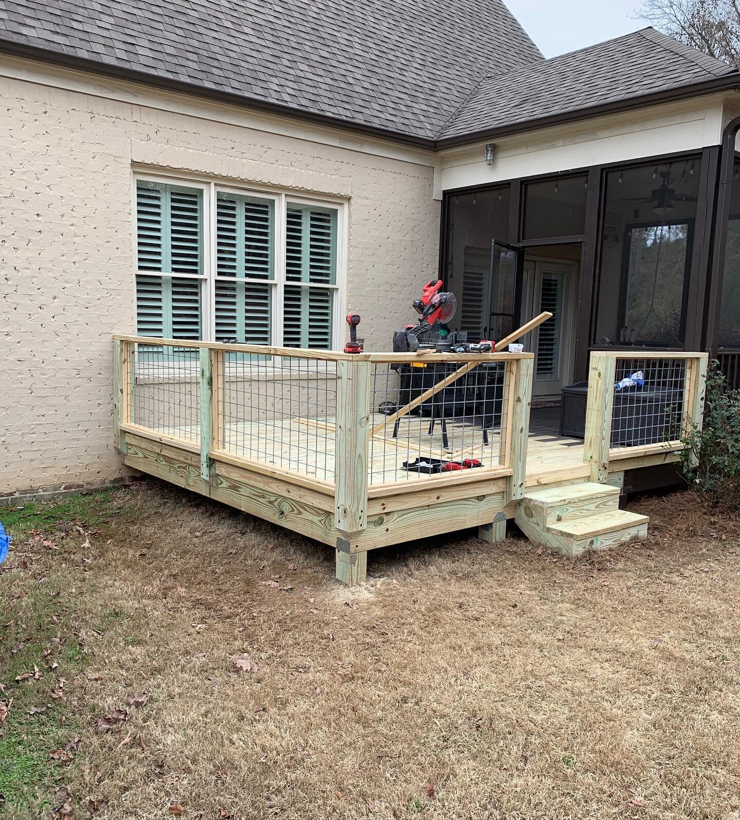 Quick grilling porch project about to wrap up! It&rsquo;s the perfect time of year to get these types of projects done so you can enjoy them when the weather gets nice!

#deckbuilding #deck #exteriordesign #remodel #remodeling