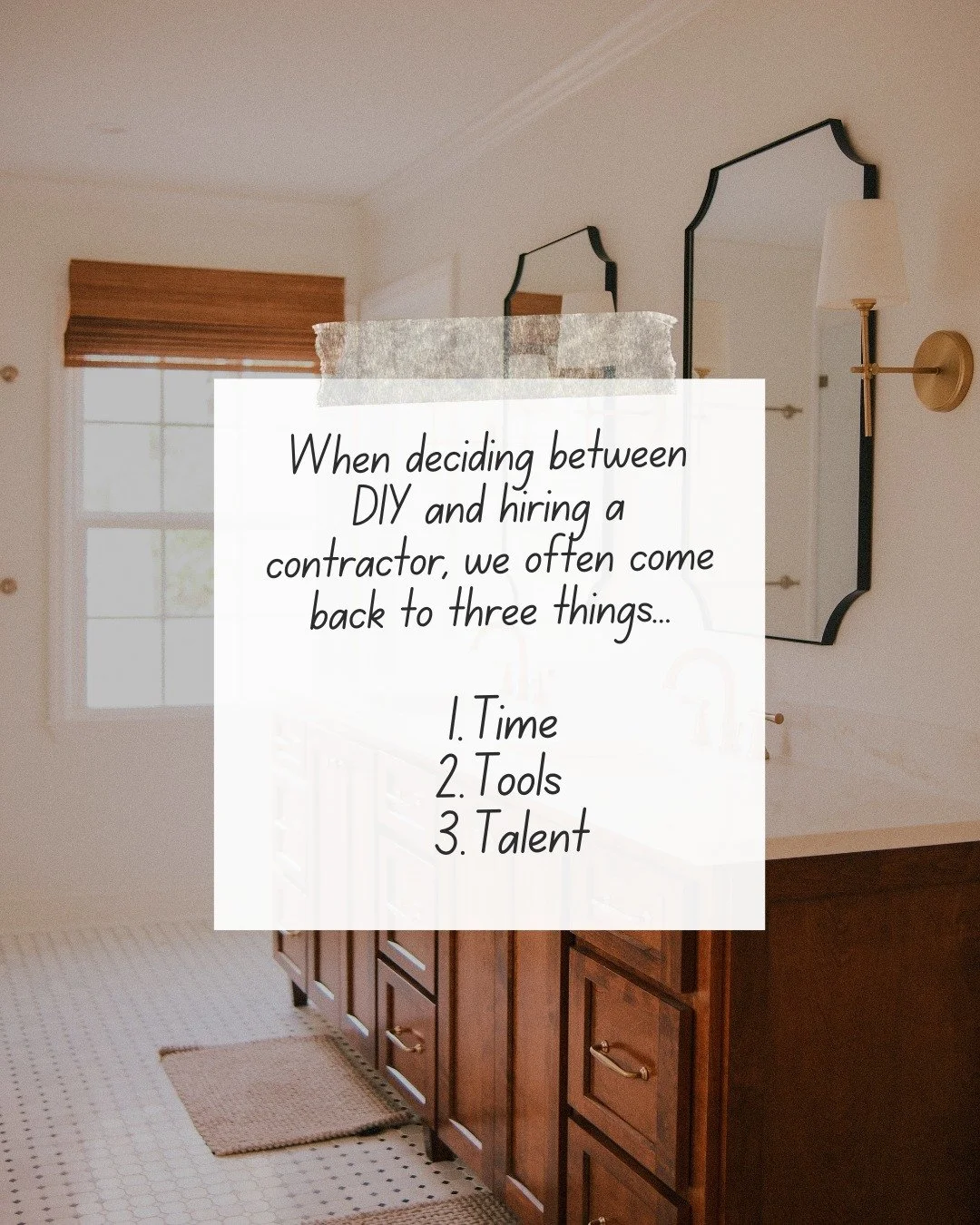Some projects are perfect for DIY. Others require the kind of professional stewardship that protects your home, your investment, and your peace of mind. 😊

We&rsquo;ll be talking about this over the next few weeks&mdash; where DIY makes sense, and w