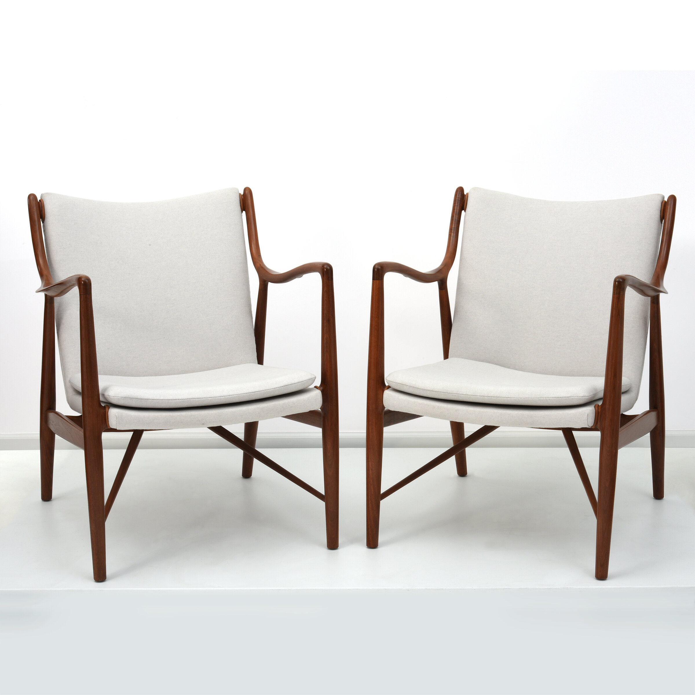 Finn Juhl Matched Pair Of Armchairs Model Fj45 Circa 1950s The S Pace Detroit