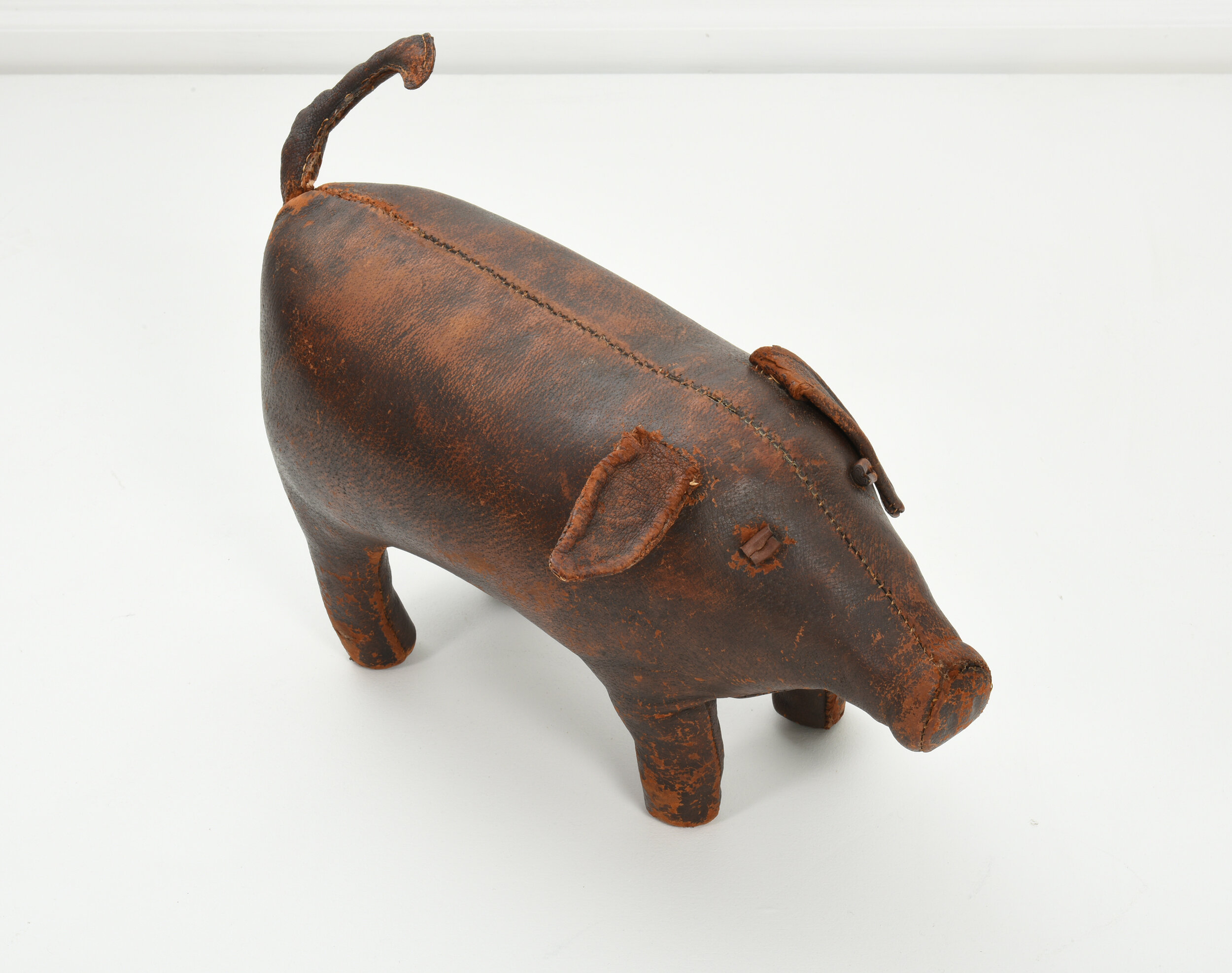 Dimitri Omersa For Abercrombie And, Leather Pig Footstool