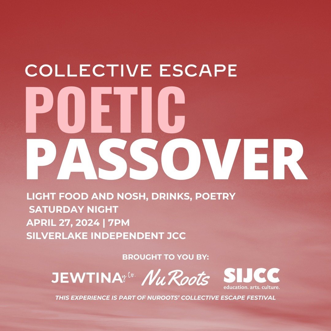This Saturday, join us in the SIJCC courtyard for Poetic Passover: An Evening of Reflection and Celebration,&quot; a captivating gathering designed to honor Jewish poets of color.⁠
⁠
This special event aims to infuse the Passover spirit into the hear