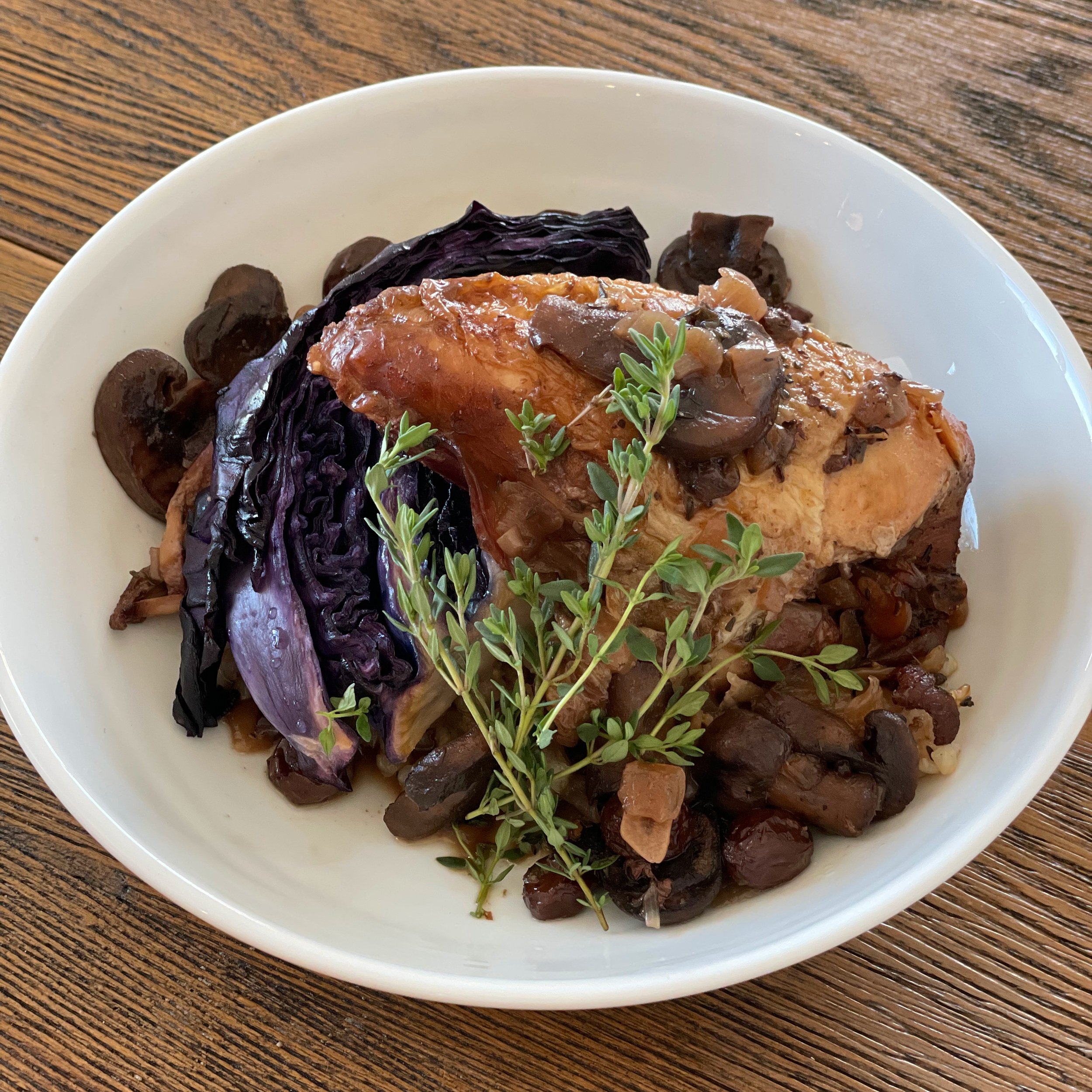 BRAISED CHICKEN WITH MUSHROOMS