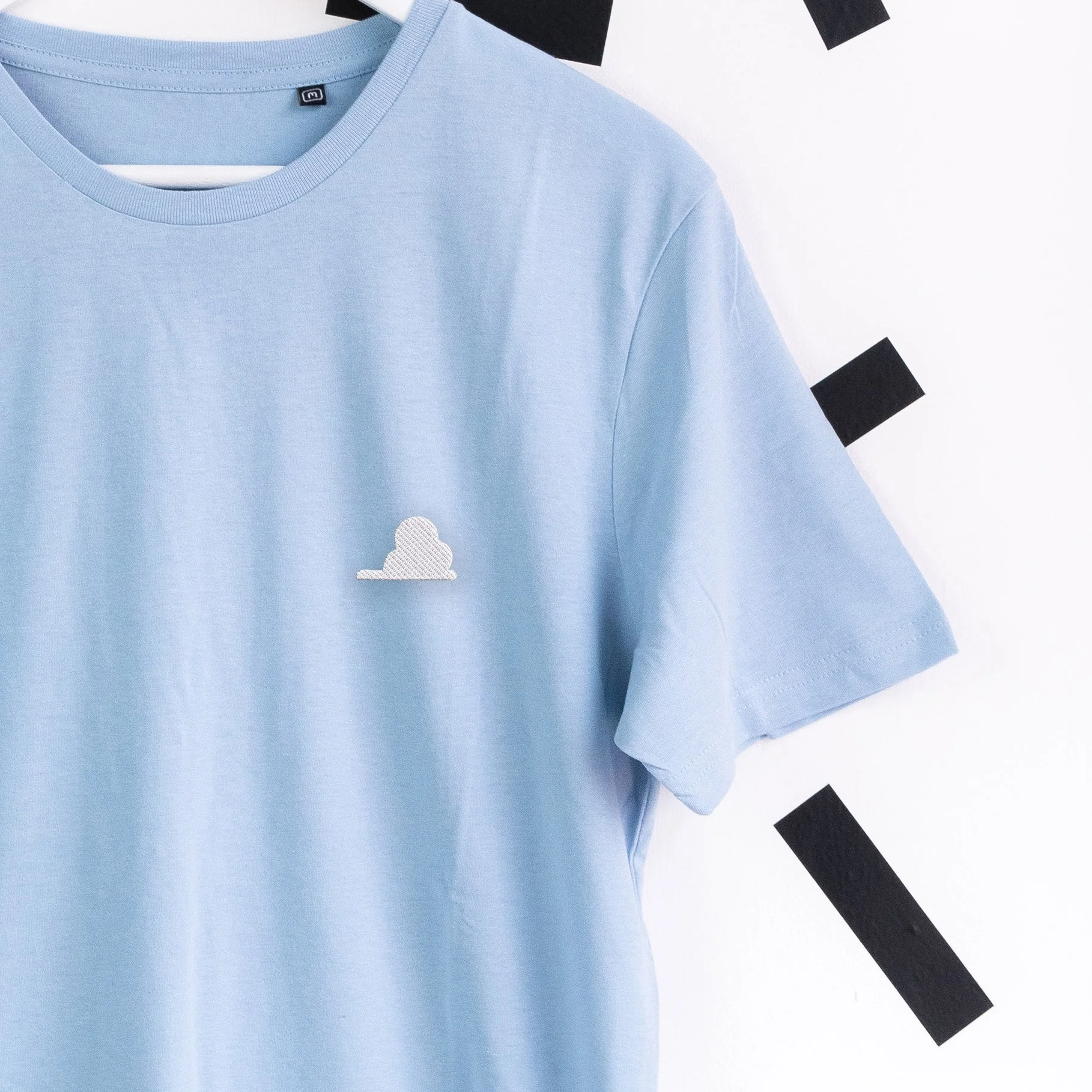 Cloud Embroidered TShirt Light Blue Teeq
